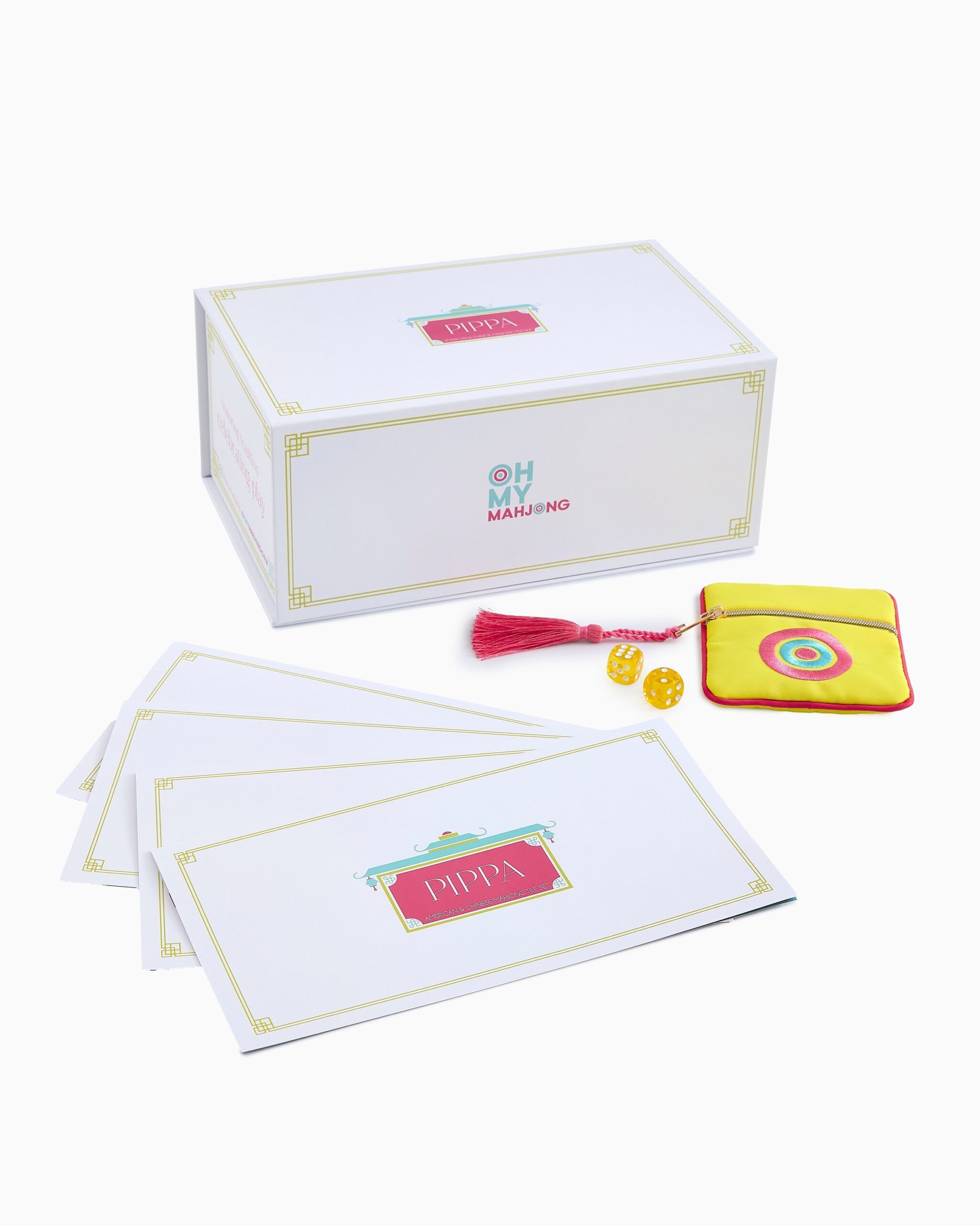 Bright Yellow Coral & Turquoise Floral American Mahjong Set - 160 Acrylic Tiles, Mat, Storage Bag & Accessories 11 Bright Yellow Coral & Turquoise Floral American Mahjong Set - 160 Acrylic Tiles, Mat, Storage Bag & Accessories - Image 11