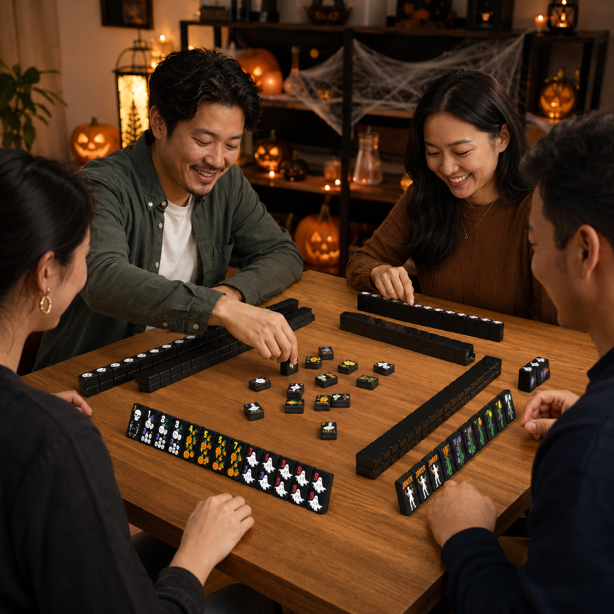 Black Halloween Double-Sided American Mahjong Set - 160 Acrylic Tiles, Mat, Storage Bag & Accessories 3 Black Halloween Double-Sided American Mahjong Set - 160 Acrylic Tiles, Mat, Storage Bag & Accessories - Image 3