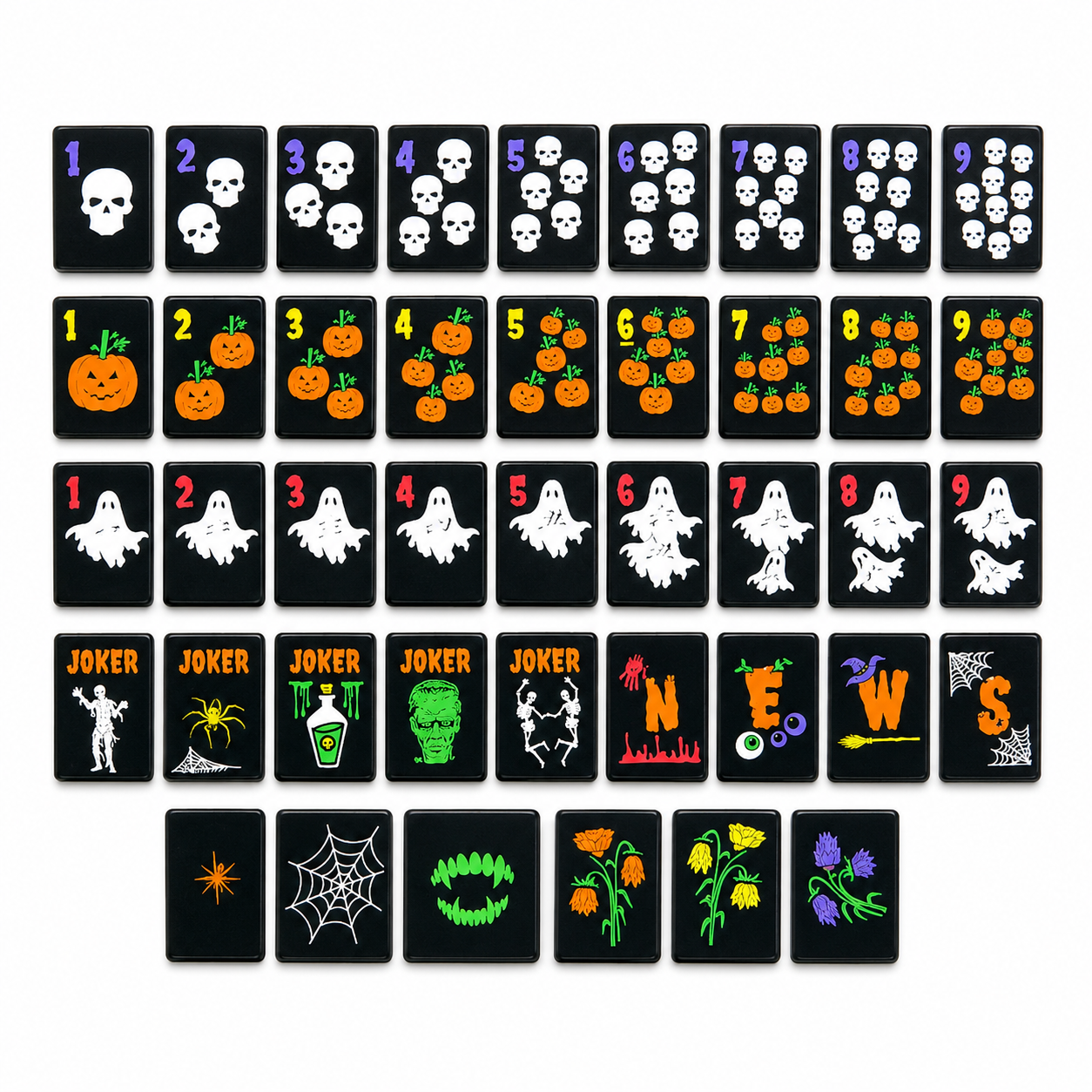 Black Halloween Double-Sided American Mahjong Set - 160 Acrylic Tiles, Mat, Storage Bag & Accessories 1 Black Halloween Double-Sided American Mahjong Set - 160 Acrylic Tiles, Mat, Storage Bag & Accessories