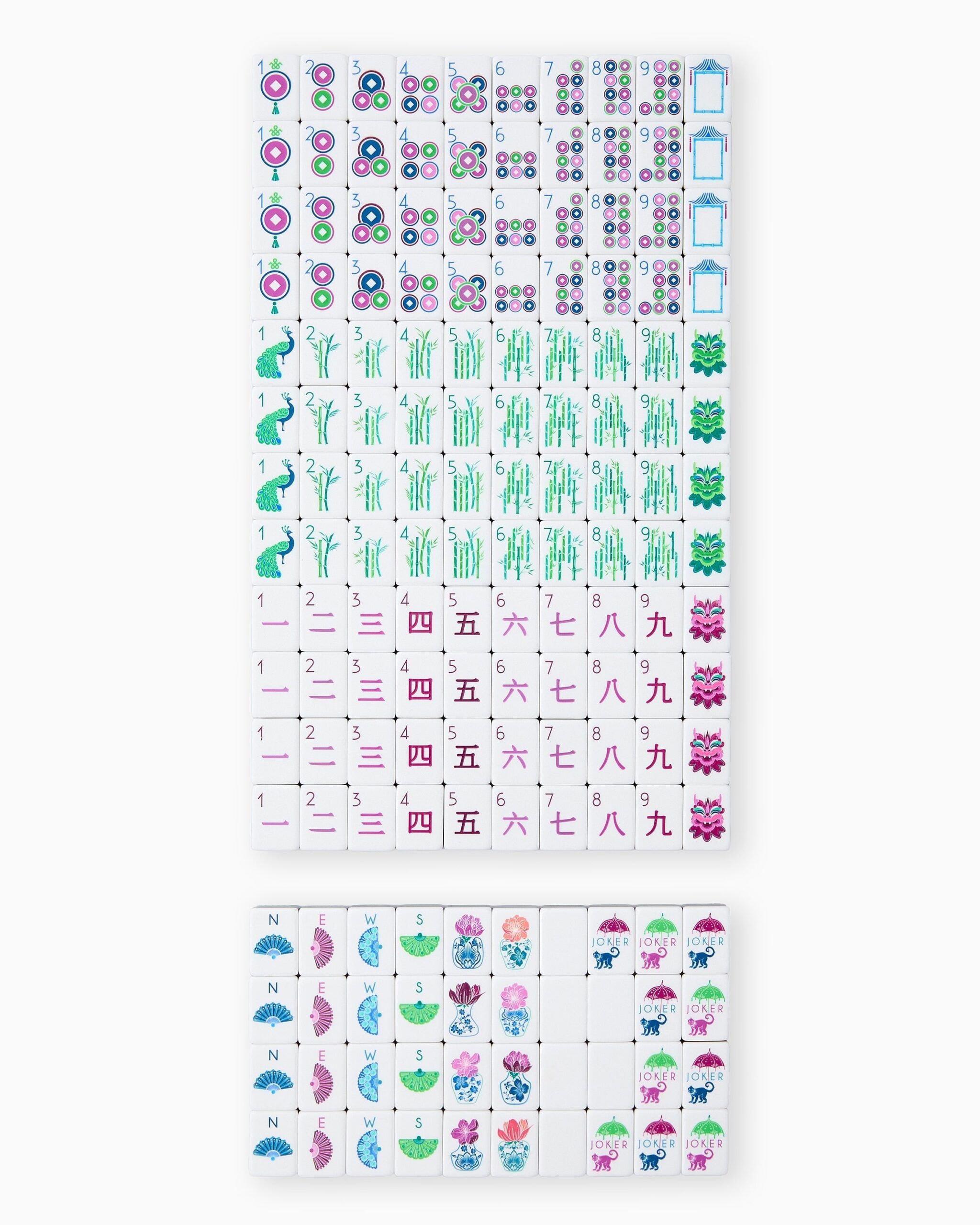 Purple Berry & Green Floral American Mahjong Set - 160 Acrylic Tiles, Mat, Storage Bag & Accessories 2 Purple Berry & Green Floral American Mahjong Set - 160 Acrylic Tiles, Mat, Storage Bag & Accessories - Image 2