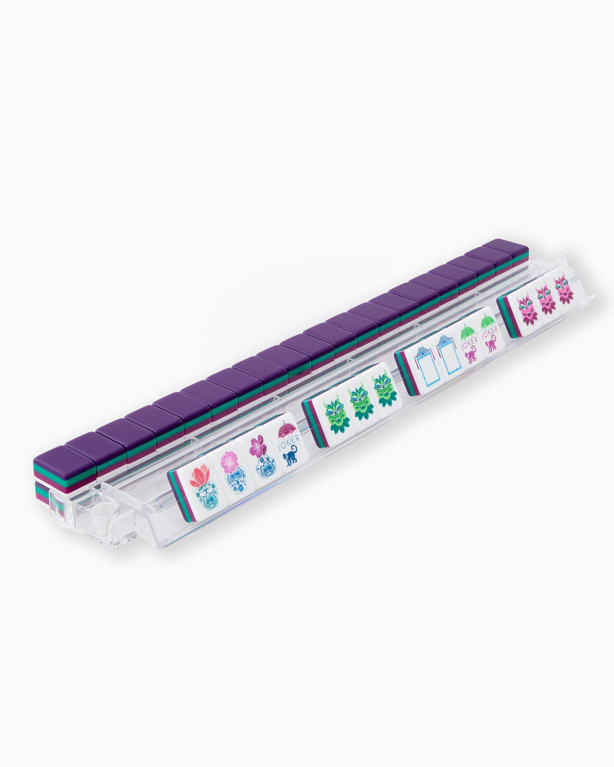Purple Berry & Green Floral American Mahjong Set - 160 Acrylic Tiles, Mat, Storage Bag & Accessories 4 Purple Berry & Green Floral American Mahjong Set - 160 Acrylic Tiles, Mat, Storage Bag & Accessories - Image 4