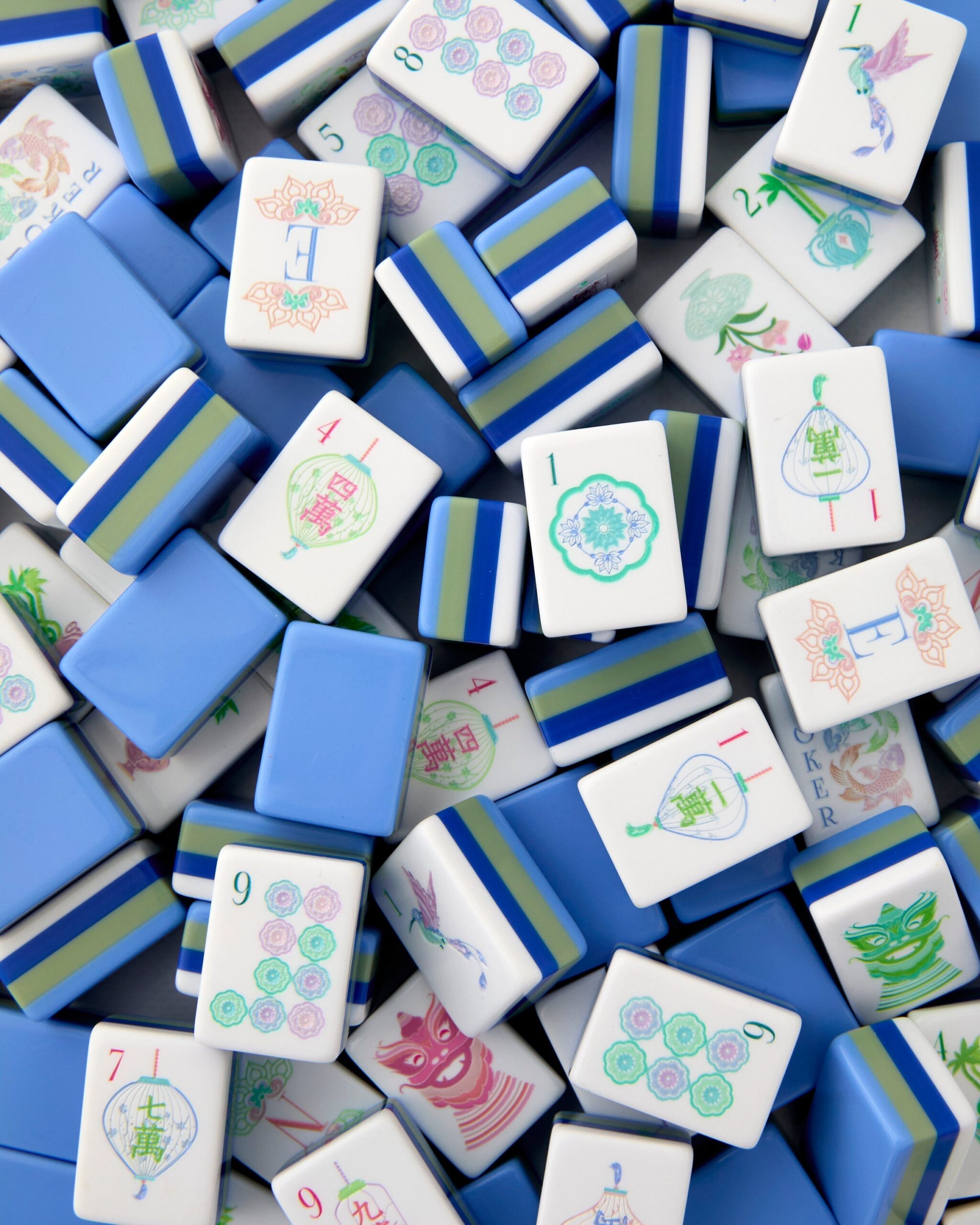 Lavender Blush & Mint Floral American Mahjong Set - 160 Acrylic Tiles, Mat, Storage Bag & Accessories 6 Lavender Blush & Mint Floral American Mahjong Set - 160 Acrylic Tiles, Mat, Storage Bag & Accessories - Image 6