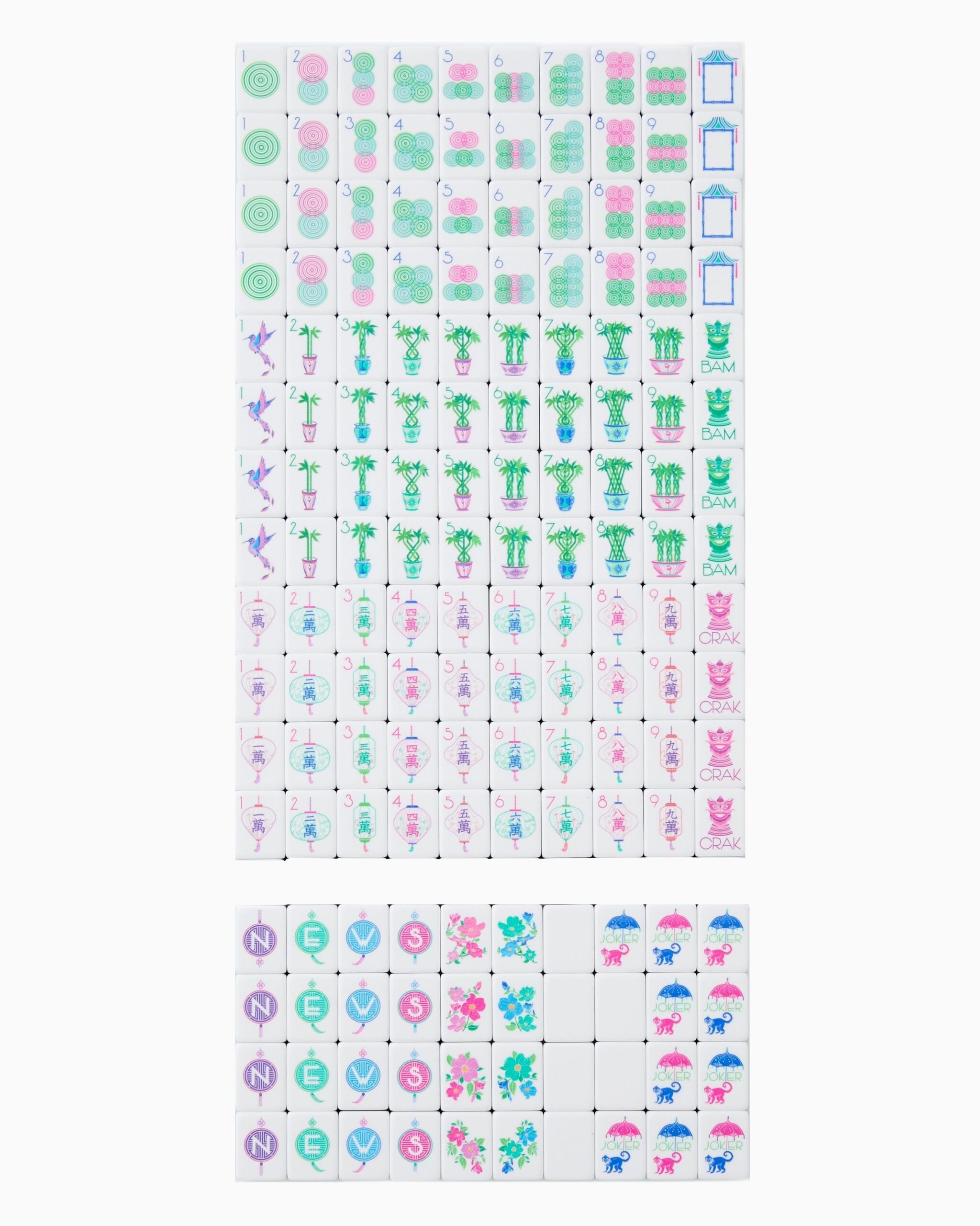Blue Lime & Green Floral Nature American Mahjong Set - 160 Acrylic Tiles, Mat, Storage Bag & Accessories 2 Blue Lime & Green Floral Nature American Mahjong Set - 160 Acrylic Tiles, Mat, Storage Bag & Accessories - Image 2