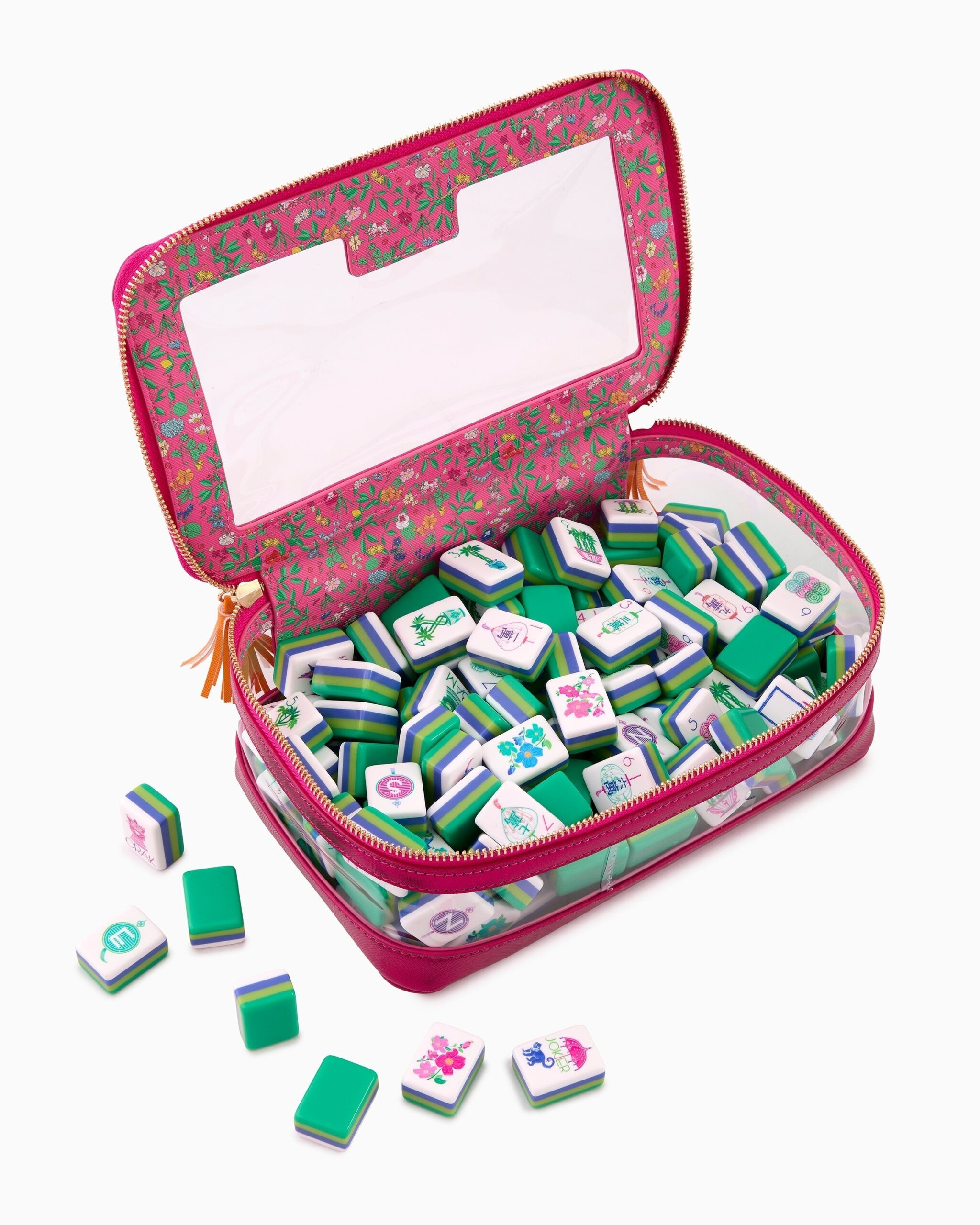 Blue Lime & Green Floral Nature American Mahjong Set - 160 Acrylic Tiles, Mat, Storage Bag & Accessories 7 Blue Lime & Green Floral Nature American Mahjong Set - 160 Acrylic Tiles, Mat, Storage Bag & Accessories - Image 7
