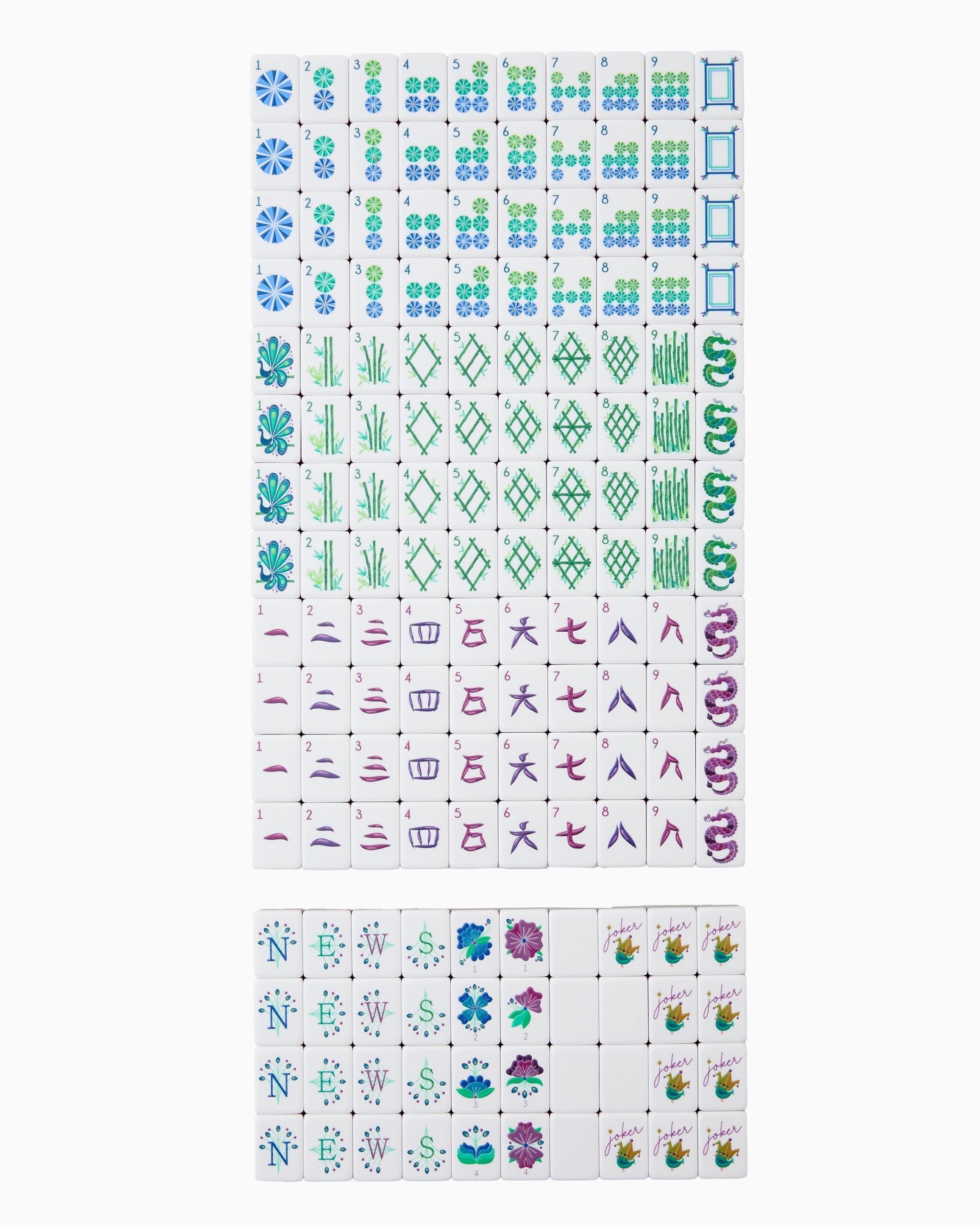 Teal Citron & Magenta Water American Mahjong Set - 160 Acrylic Tiles, Mat, Storage Bag & Accessories 2 Teal Citron & Magenta Water American Mahjong Set - 160 Acrylic Tiles, Mat, Storage Bag & Accessories - Image 2