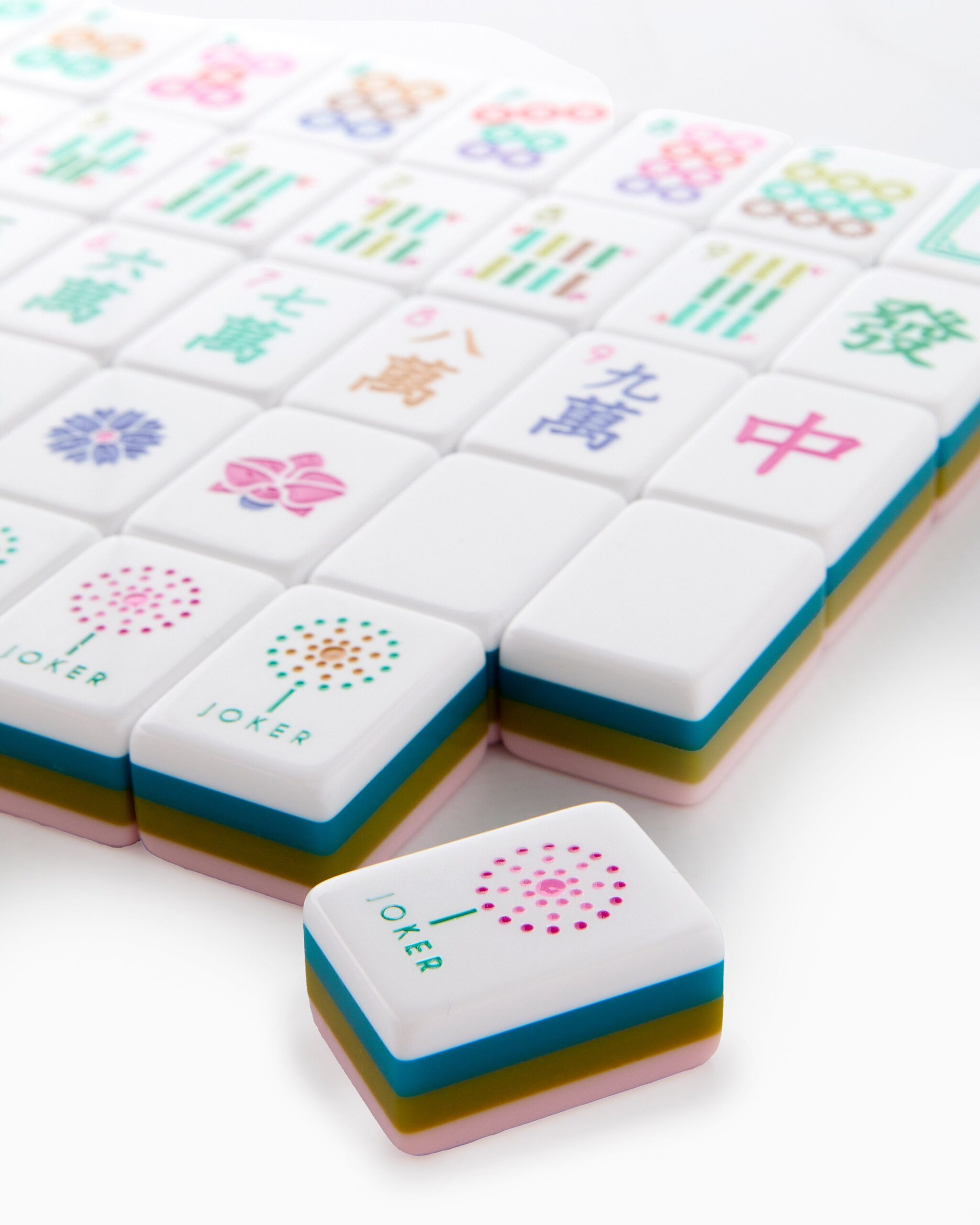 Olive Pink & Teal Celebration American Mahjong Set - 160 Acrylic Tiles, Mat, Storage Bag & Accessories 3 Olive Pink & Teal Celebration American Mahjong Set - 160 Acrylic Tiles, Mat, Storage Bag & Accessories - Image 3