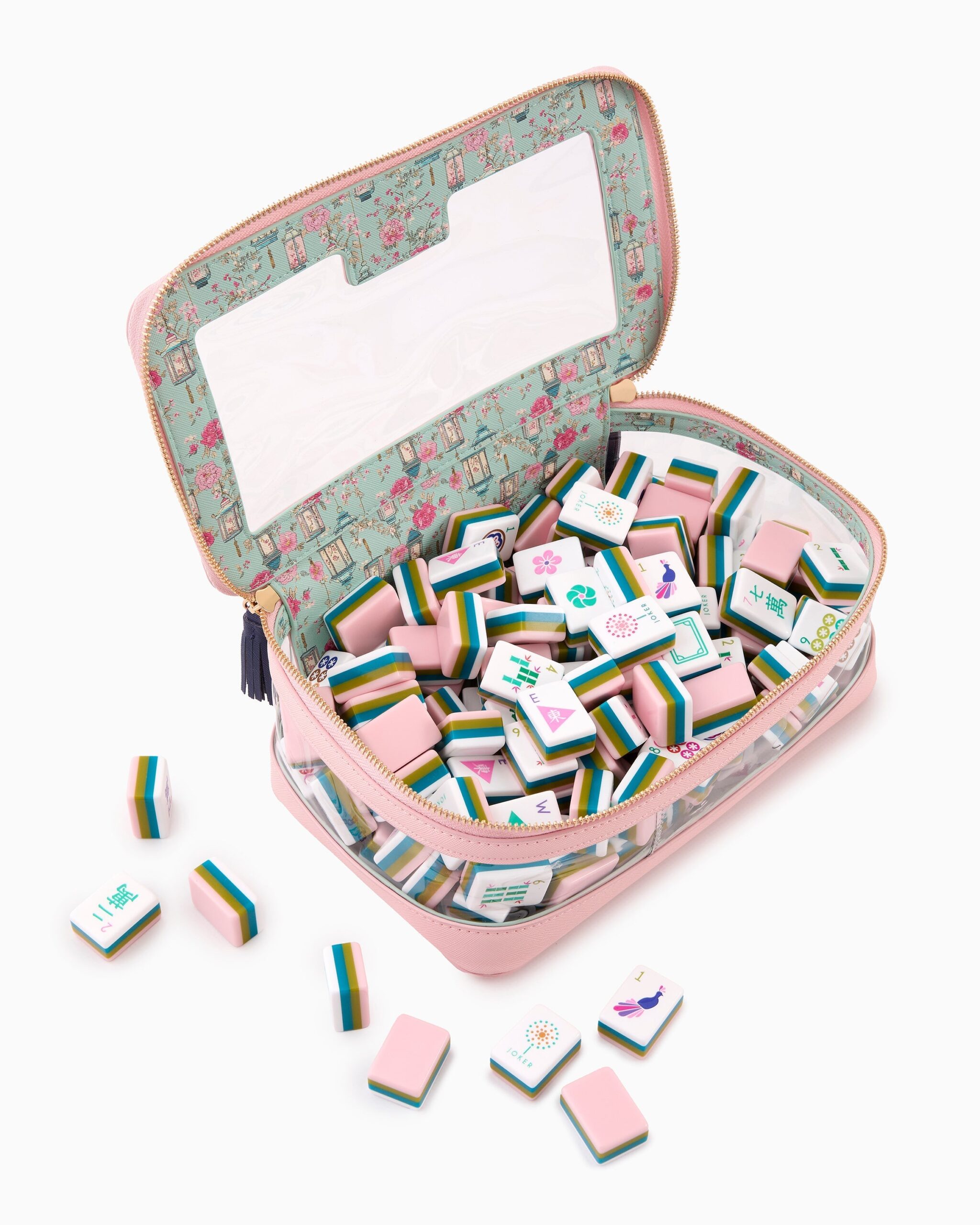 Olive Pink & Teal Celebration American Mahjong Set - 160 Acrylic Tiles, Mat, Storage Bag & Accessories 5 Olive Pink & Teal Celebration American Mahjong Set - 160 Acrylic Tiles, Mat, Storage Bag & Accessories - Image 5