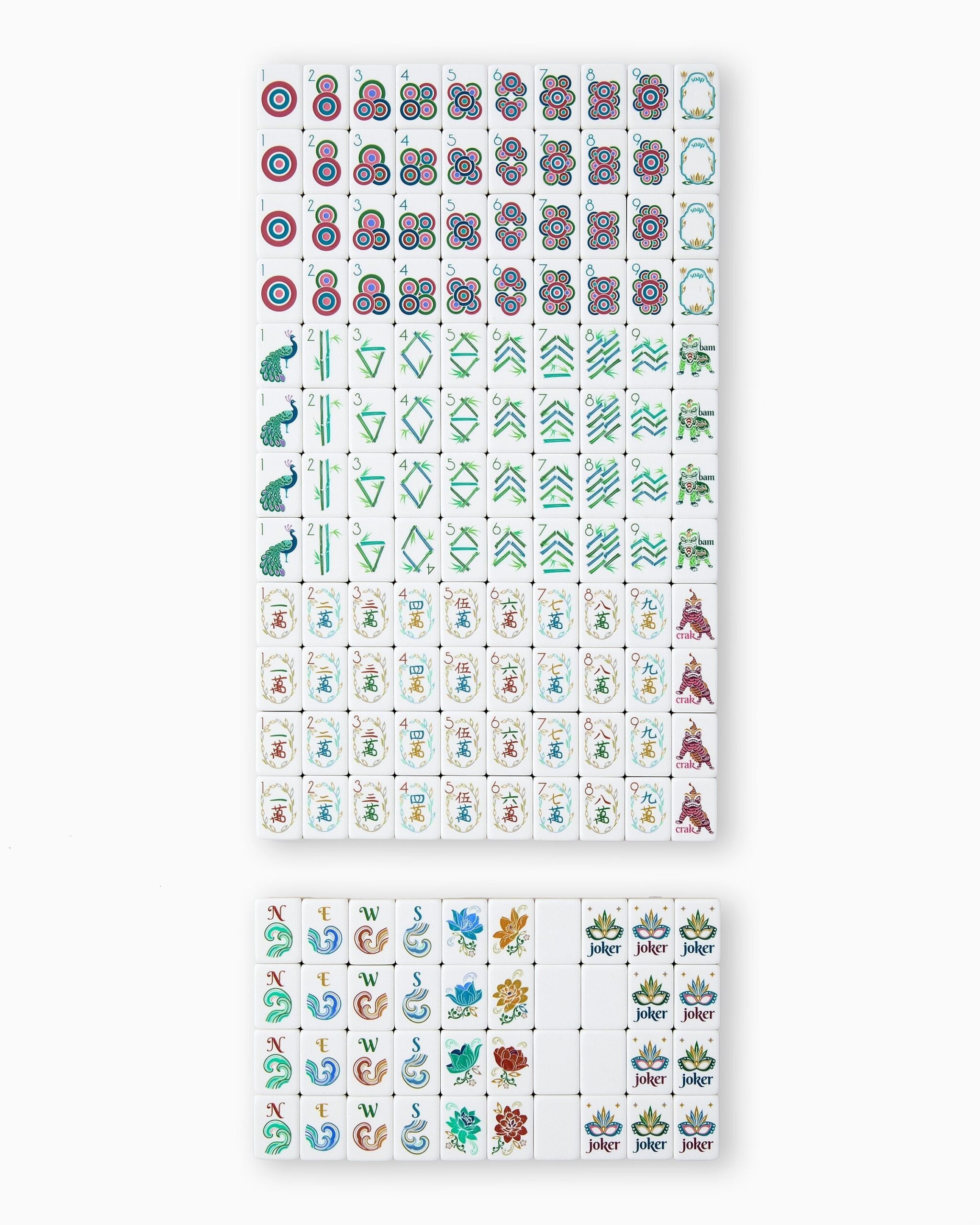 Rust Olive & Teal Earth Tone American Mahjong Set - 160 Acrylic Tiles, Mat, Storage Bag & Accessories 2 Rust Olive & Teal Earth Tone American Mahjong Set - 160 Acrylic Tiles, Mat, Storage Bag & Accessories - Image 2