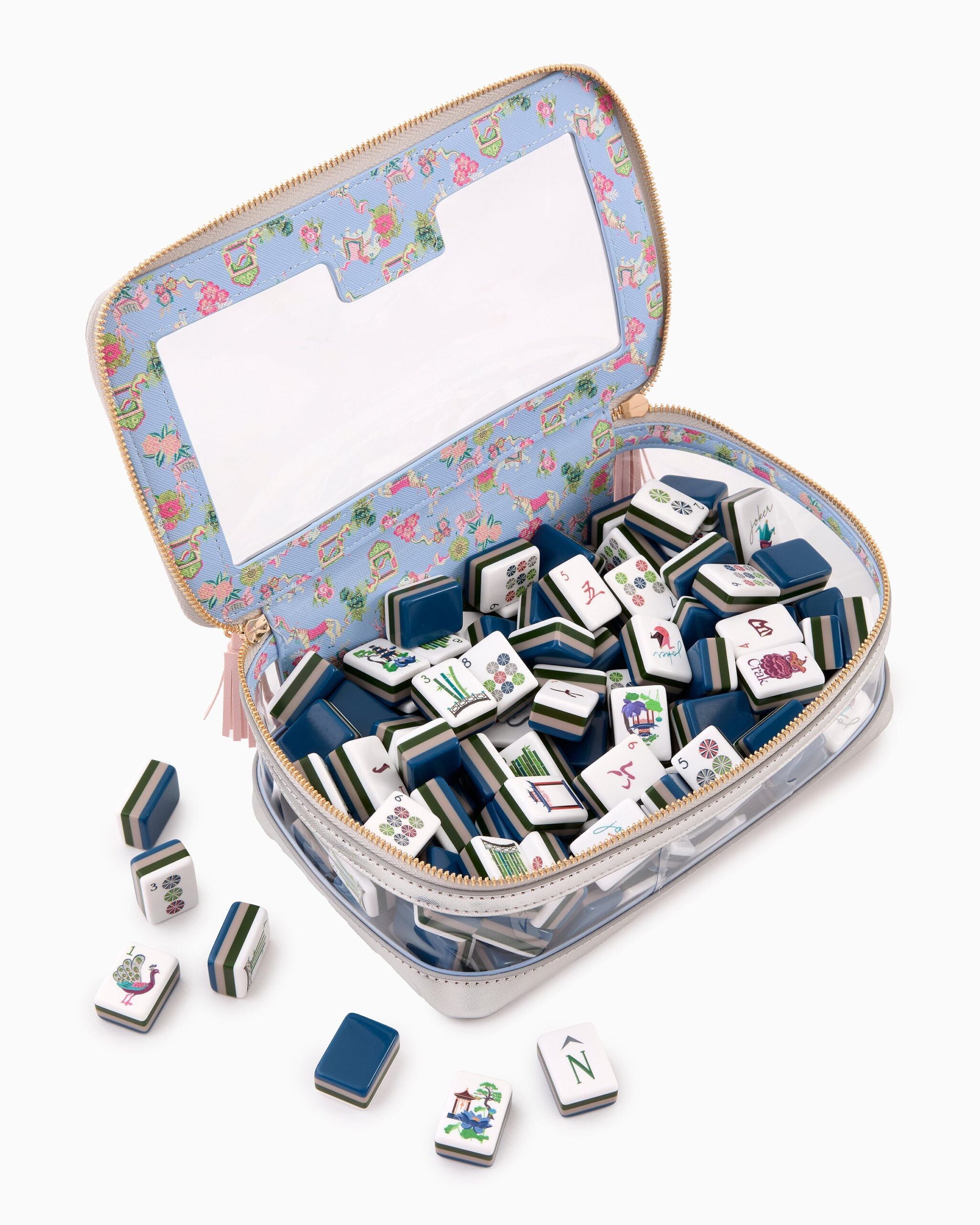 Navy & Green Vintage Inspired American Mahjong Set - 160 Acrylic Tiles, Mat, Storage Bag & Accessories 6 Navy & Green Vintage Inspired American Mahjong Set - 160 Acrylic Tiles, Mat, Storage Bag & Accessories - Image 6