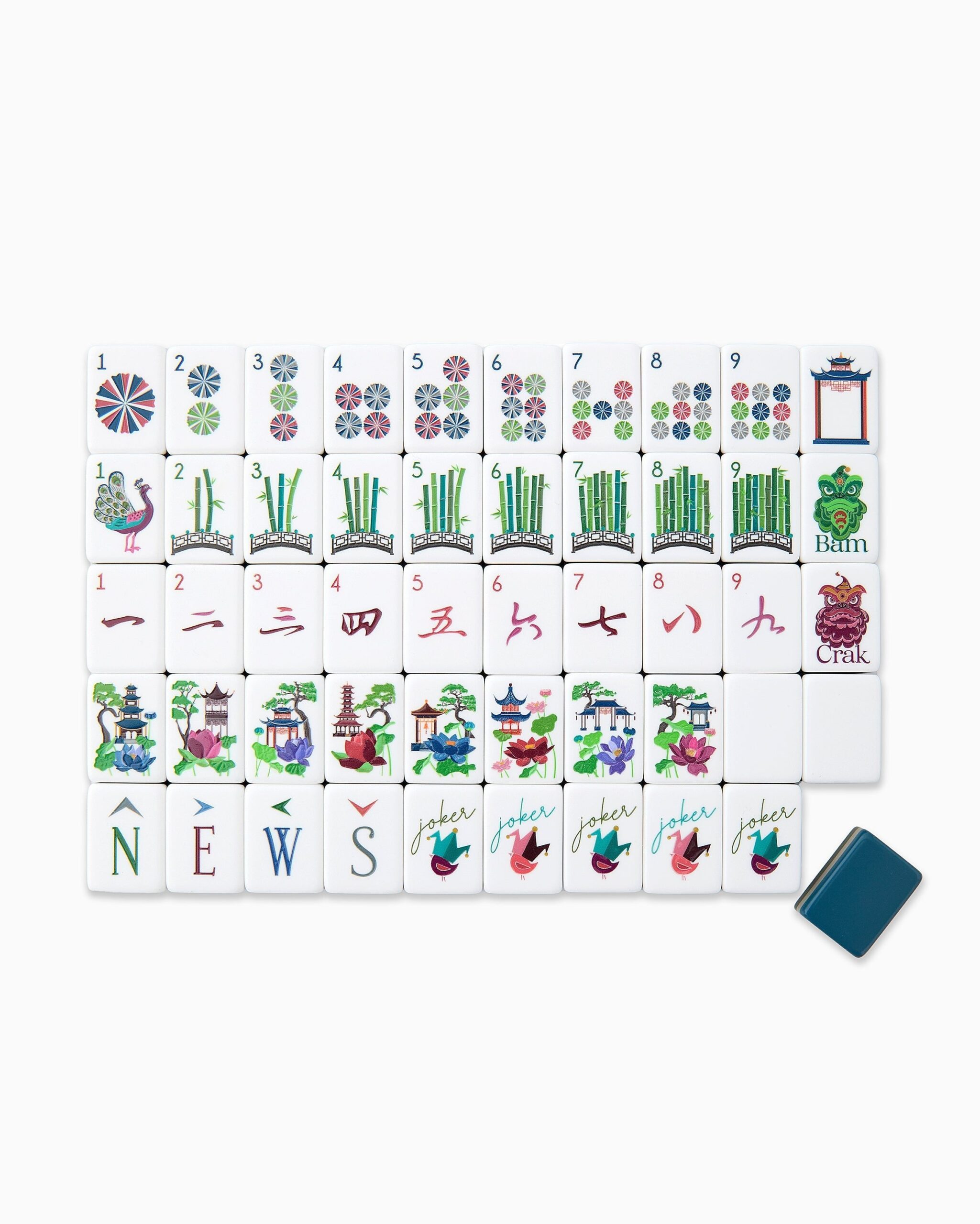 Navy & Green Vintage Inspired American Mahjong Set - 160 Acrylic Tiles, Mat, Storage Bag & Accessories 1 Navy & Green Vintage Inspired American Mahjong Set - 160 Acrylic Tiles, Mat, Storage Bag & Accessories