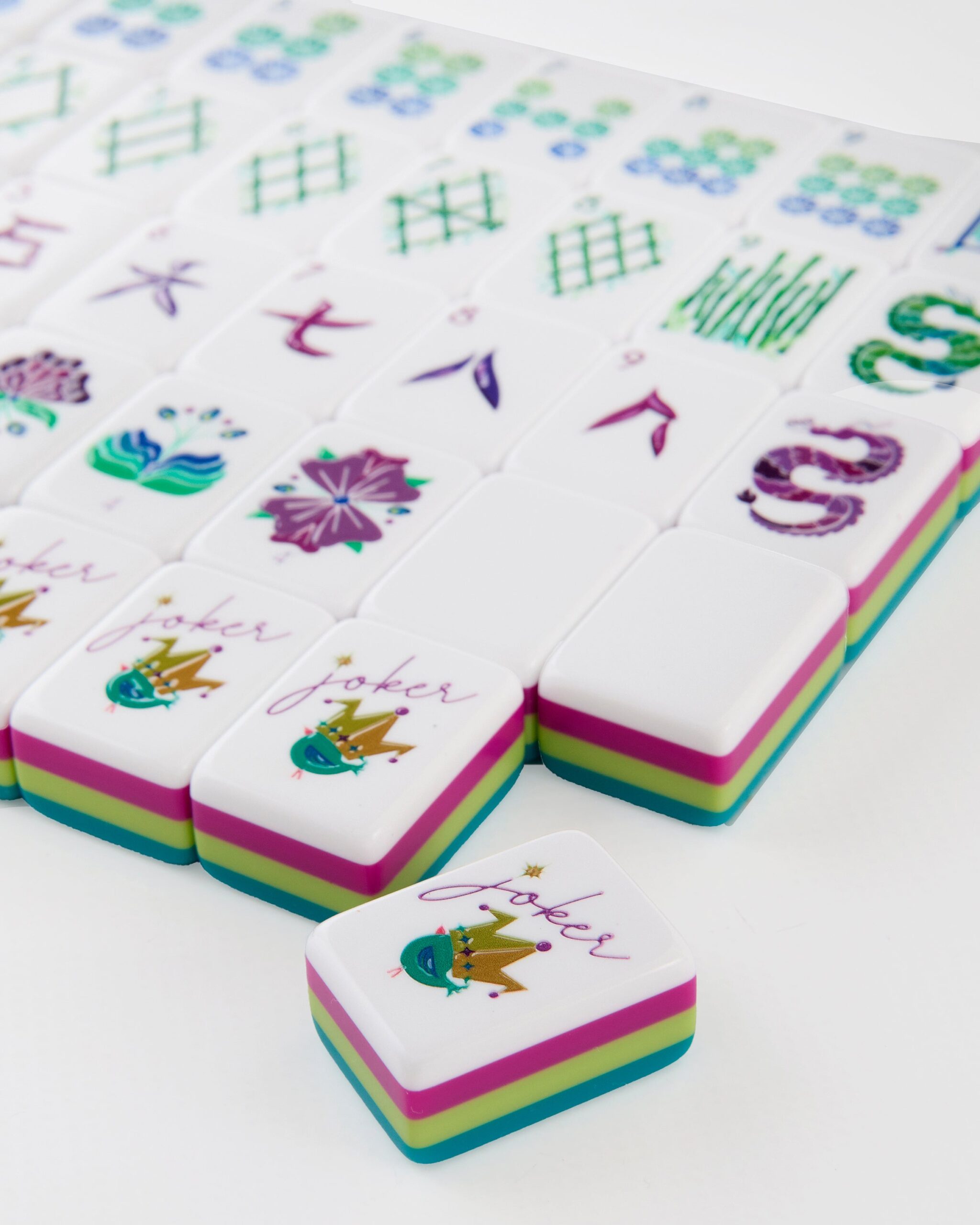 Water Inspired Teal Floral American Mahjong Set - 160 Acrylic Tiles, Mat, Storage Bag & Accessories 3 Water Inspired Teal Floral American Mahjong Set - 160 Acrylic Tiles, Mat, Storage Bag & Accessories - Image 3