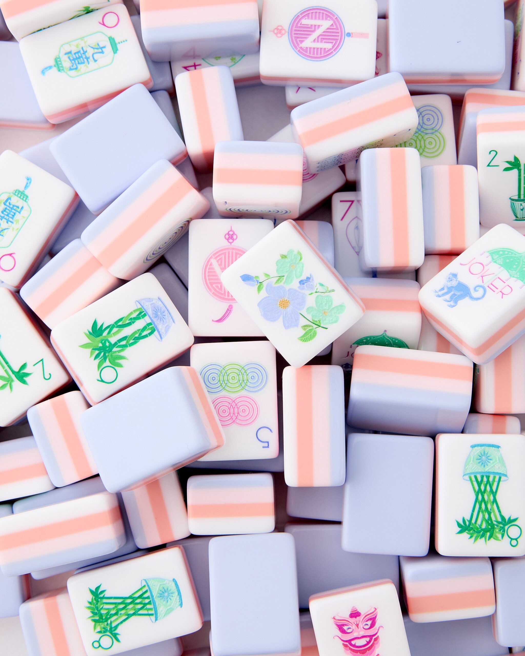 Soft Pastel Gradient American Mahjong Set - 160 Acrylic Tiles, Mat, Storage Bag & Accessories 5 Soft Pastel Gradient American Mahjong Set - 160 Acrylic Tiles, Mat, Storage Bag & Accessories - Image 5