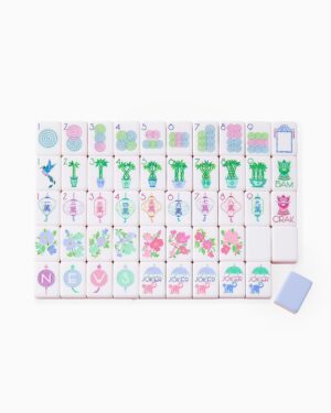 Soft Pastel Gradient American Mahjong Set - 160 Acrylic Tiles, Mat, Storage Bag & Accessories