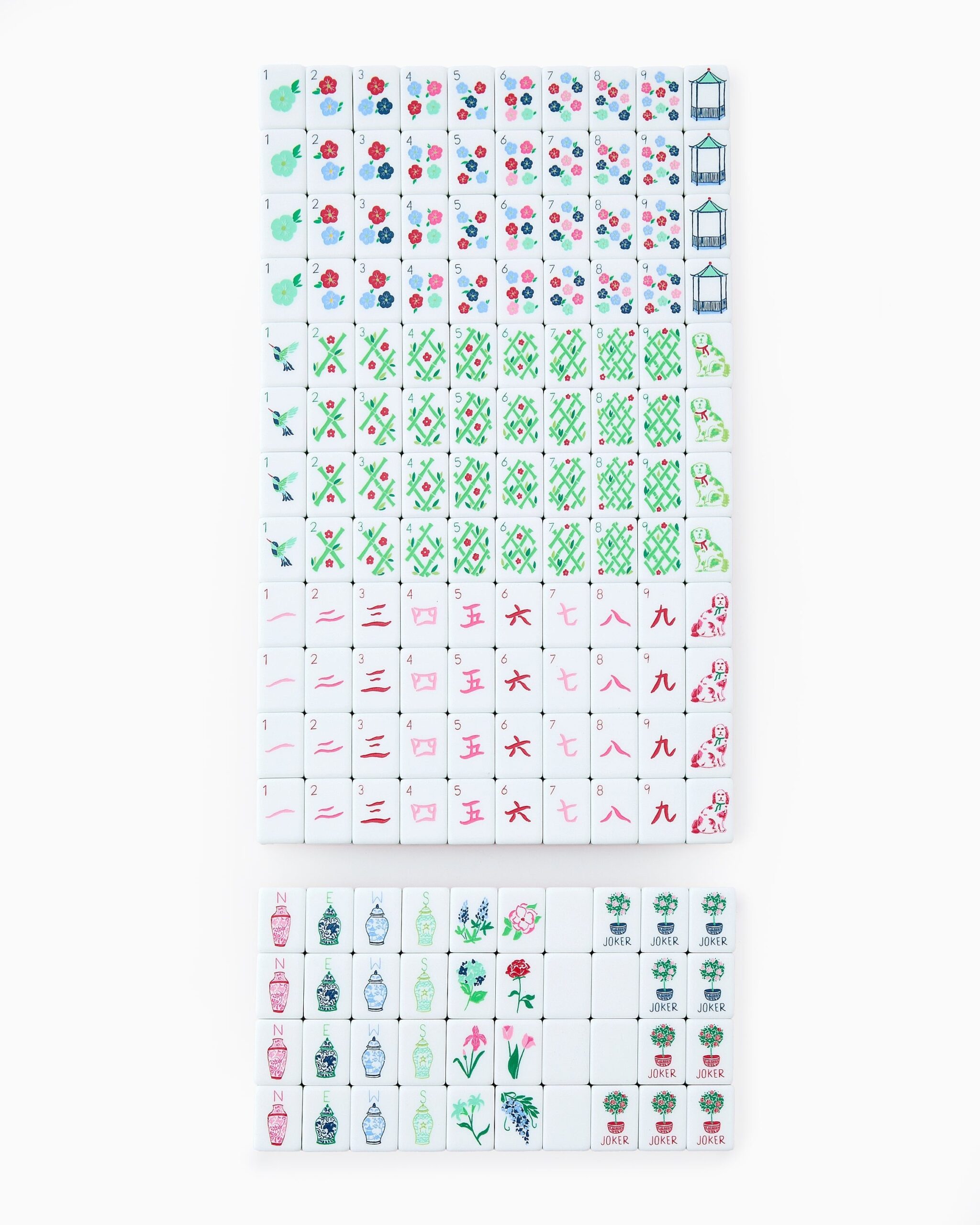 Coastal Garden American Mahjong Set - 160 Acrylic Tiles, Mat, Storage Bag & Accessories 2 Coastal Garden American Mahjong Set - 160 Acrylic Tiles, Mat, Storage Bag & Accessories - Image 2