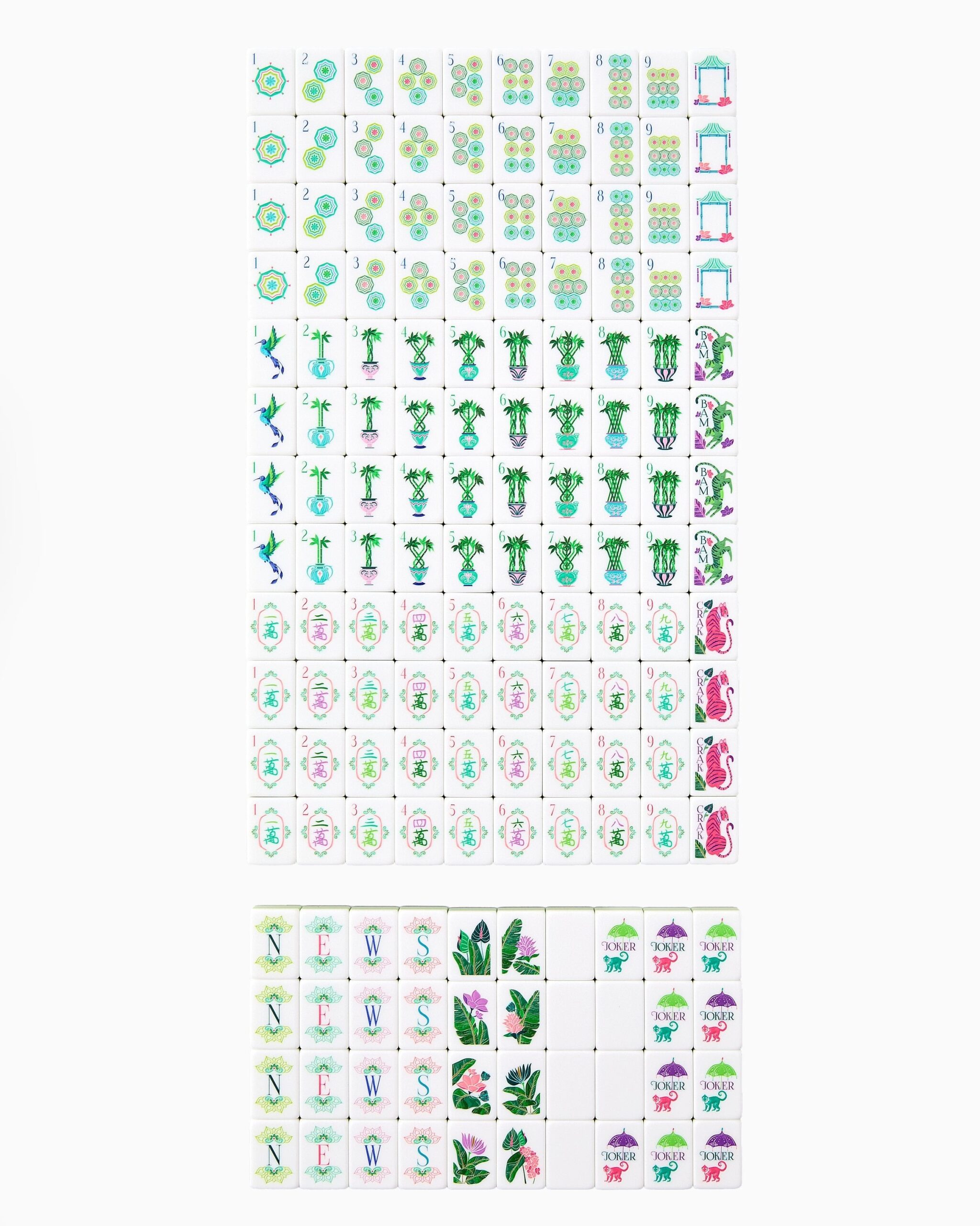 Tropical Palm American Mahjong Set - 160 Acrylic Tiles, Mat, Storage Bag & Accessories 2 Tropical Palm American Mahjong Set - 160 Acrylic Tiles, Mat, Storage Bag & Accessories - Image 2
