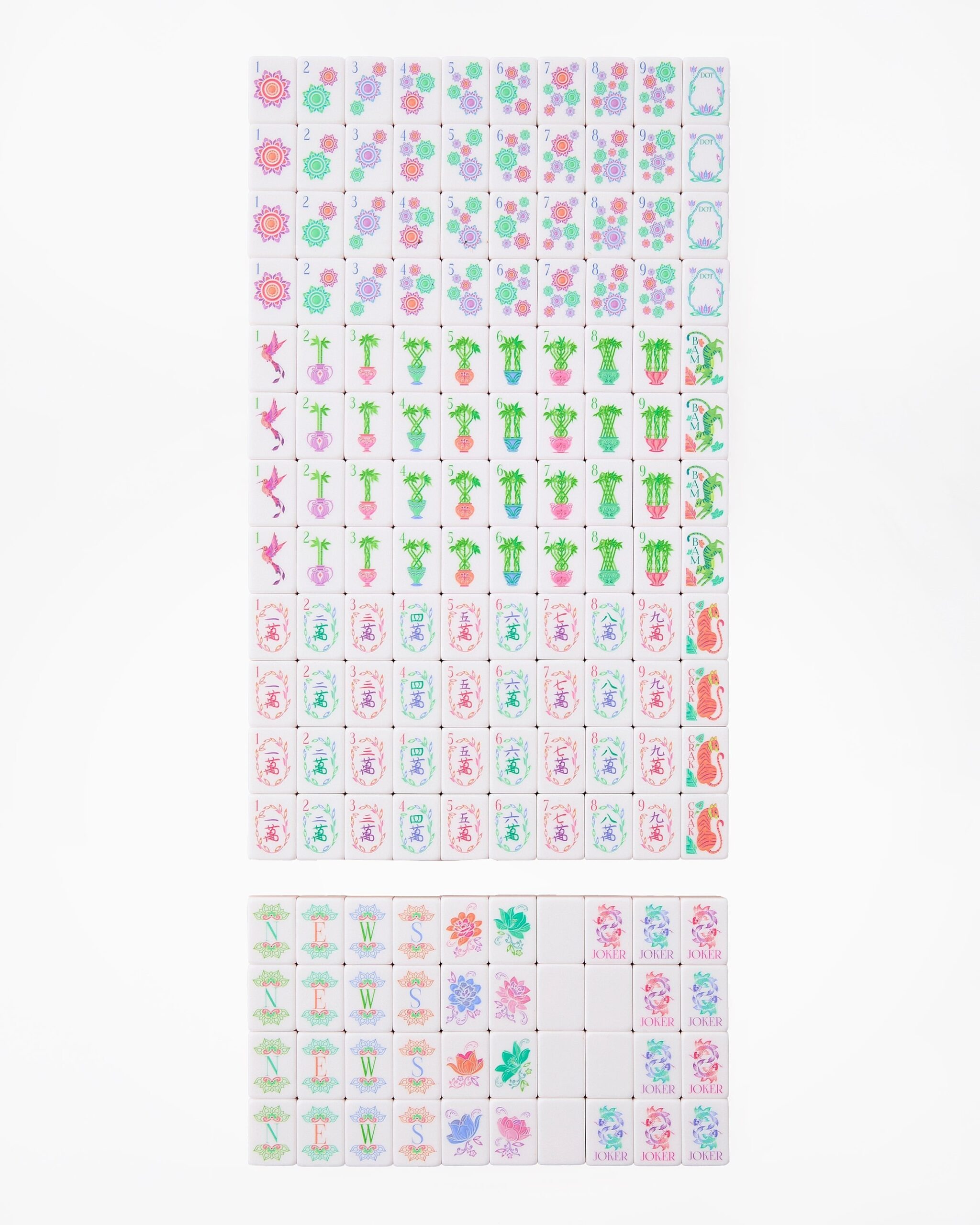 Pearlescent Pastel Floral American Mahjong Set - 160 Acrylic Tiles, Mat, Storage Bag & Accessories 2 Pearlescent Pastel Floral American Mahjong Set - 160 Acrylic Tiles, Mat, Storage Bag & Accessories - Image 2
