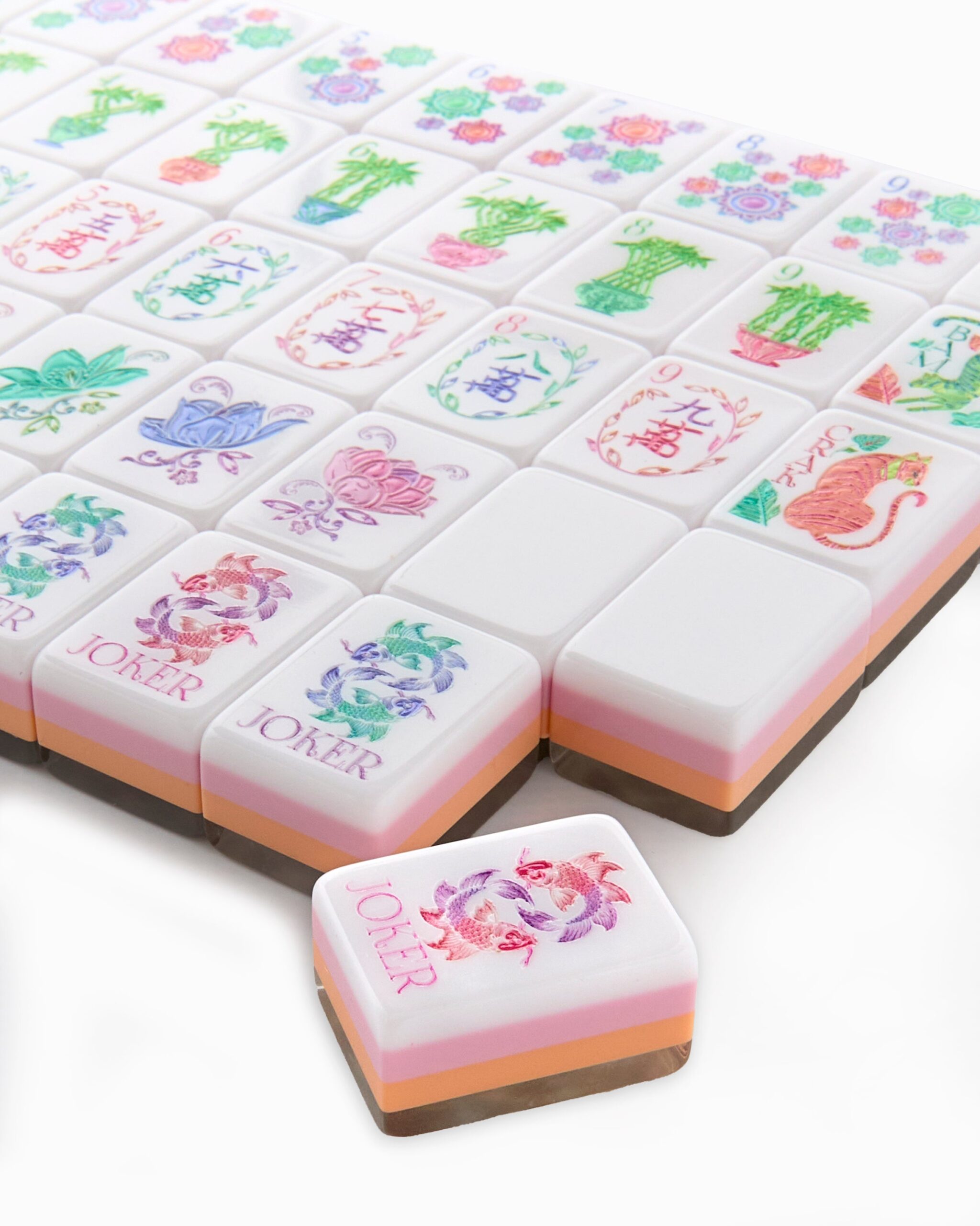 Pearlescent Pastel Floral American Mahjong Set - 160 Acrylic Tiles, Mat, Storage Bag & Accessories 3 Pearlescent Pastel Floral American Mahjong Set - 160 Acrylic Tiles, Mat, Storage Bag & Accessories - Image 3