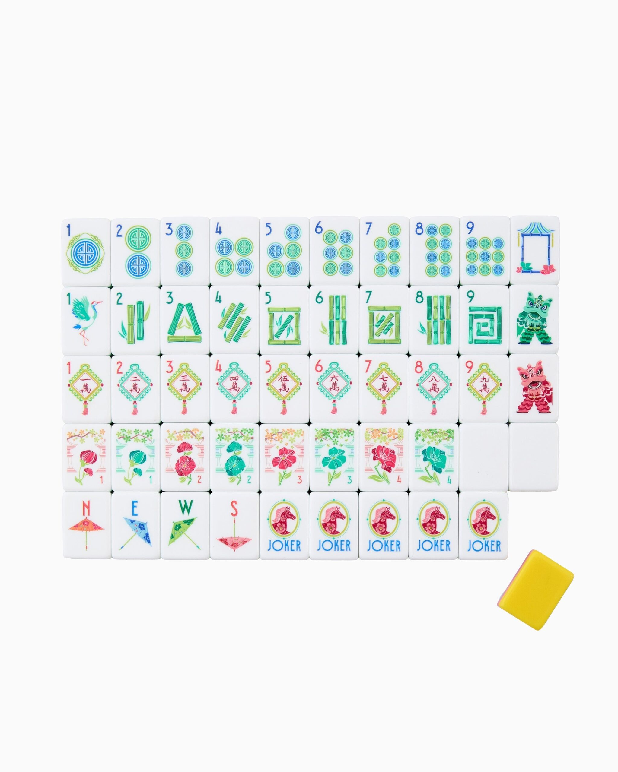 Bright Multicolor Floral American Mahjong Set - 160 Acrylic Tiles, Mat, Storage Bag & Accessories 1 Bright Multicolor Floral American Mahjong Set - 160 Acrylic Tiles, Mat, Storage Bag & Accessories