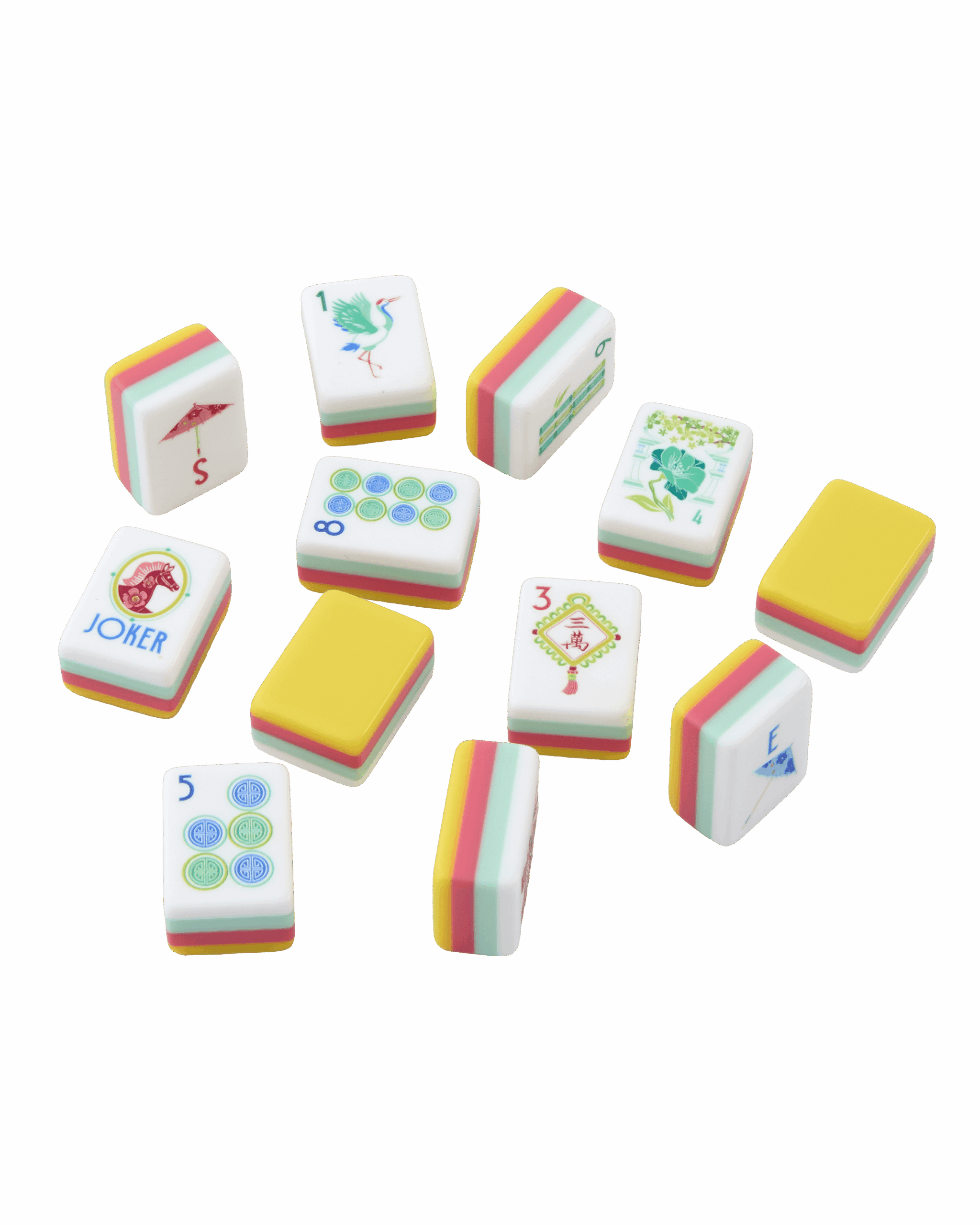 Bright Multicolor Floral American Mahjong Set - 160 Acrylic Tiles, Mat, Storage Bag & Accessories 9 Bright Multicolor Floral American Mahjong Set - 160 Acrylic Tiles, Mat, Storage Bag & Accessories - Image 9