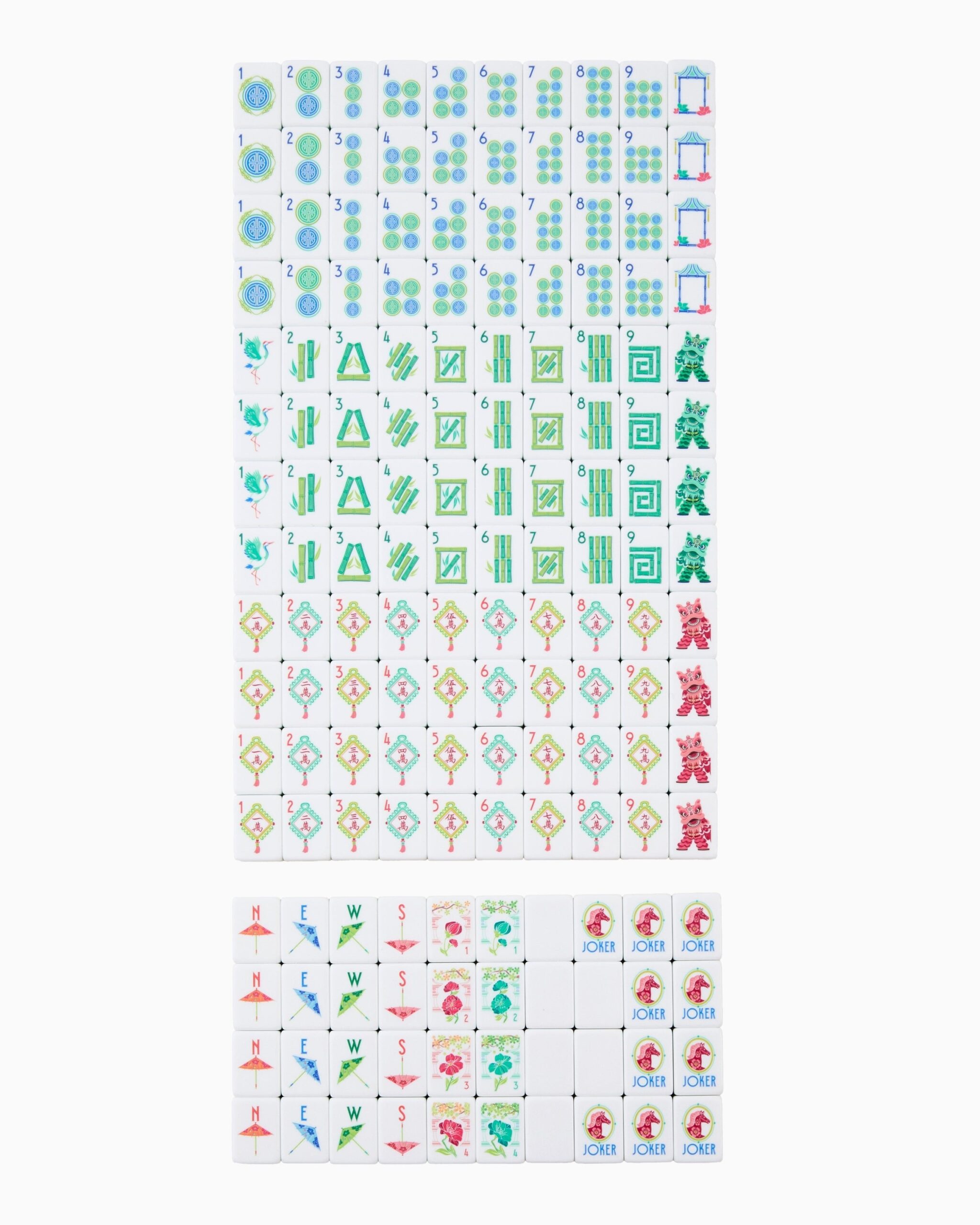 Bright Multicolor Floral American Mahjong Set - 160 Acrylic Tiles, Mat, Storage Bag & Accessories 2 Bright Multicolor Floral American Mahjong Set - 160 Acrylic Tiles, Mat, Storage Bag & Accessories - Image 2