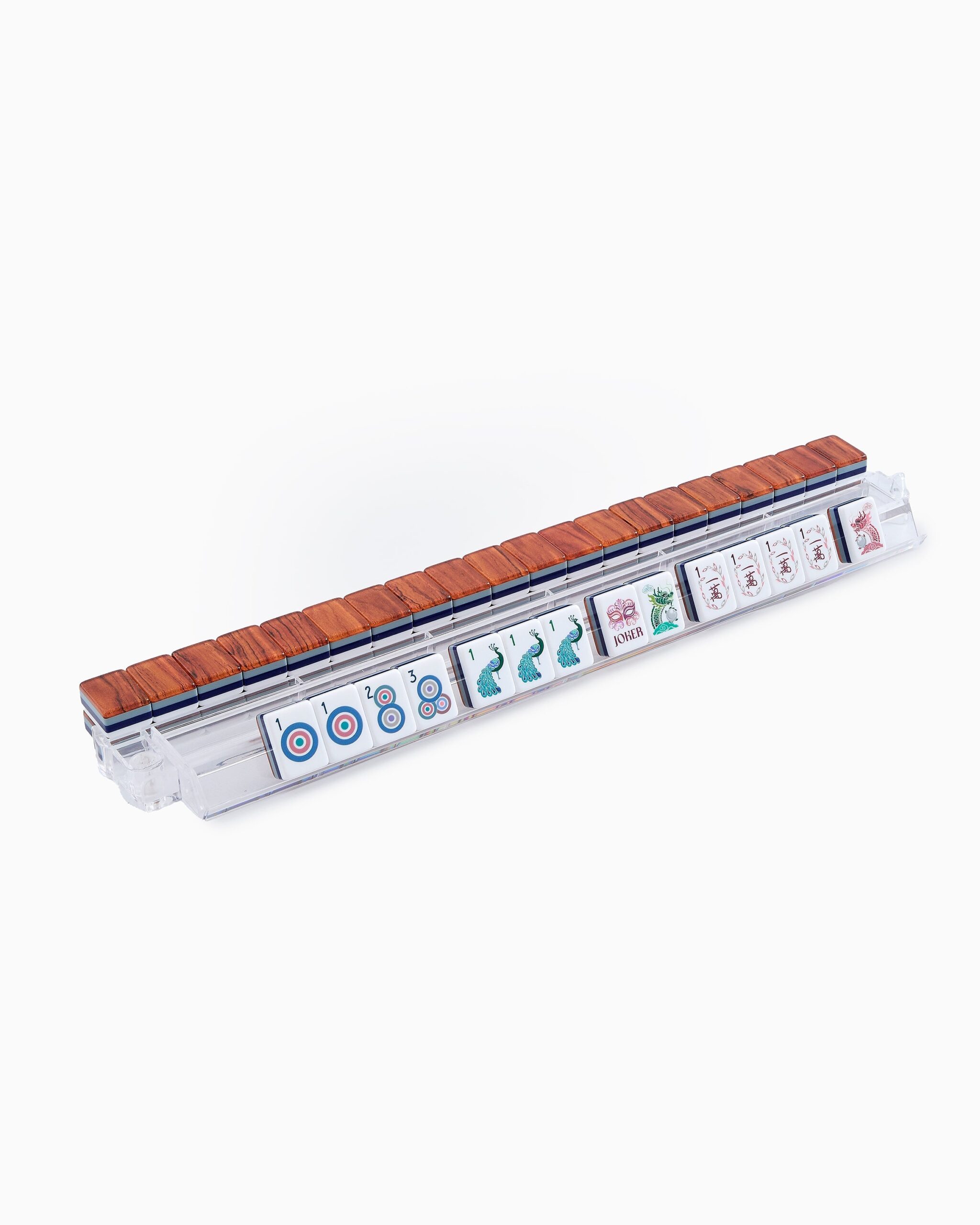 Woodgrain Botanical American Mahjong Set - 160 Acrylic Tiles, Mat, Storage Bag & Accessories 4 Woodgrain Botanical American Mahjong Set - 160 Acrylic Tiles, Mat, Storage Bag & Accessories - Image 4