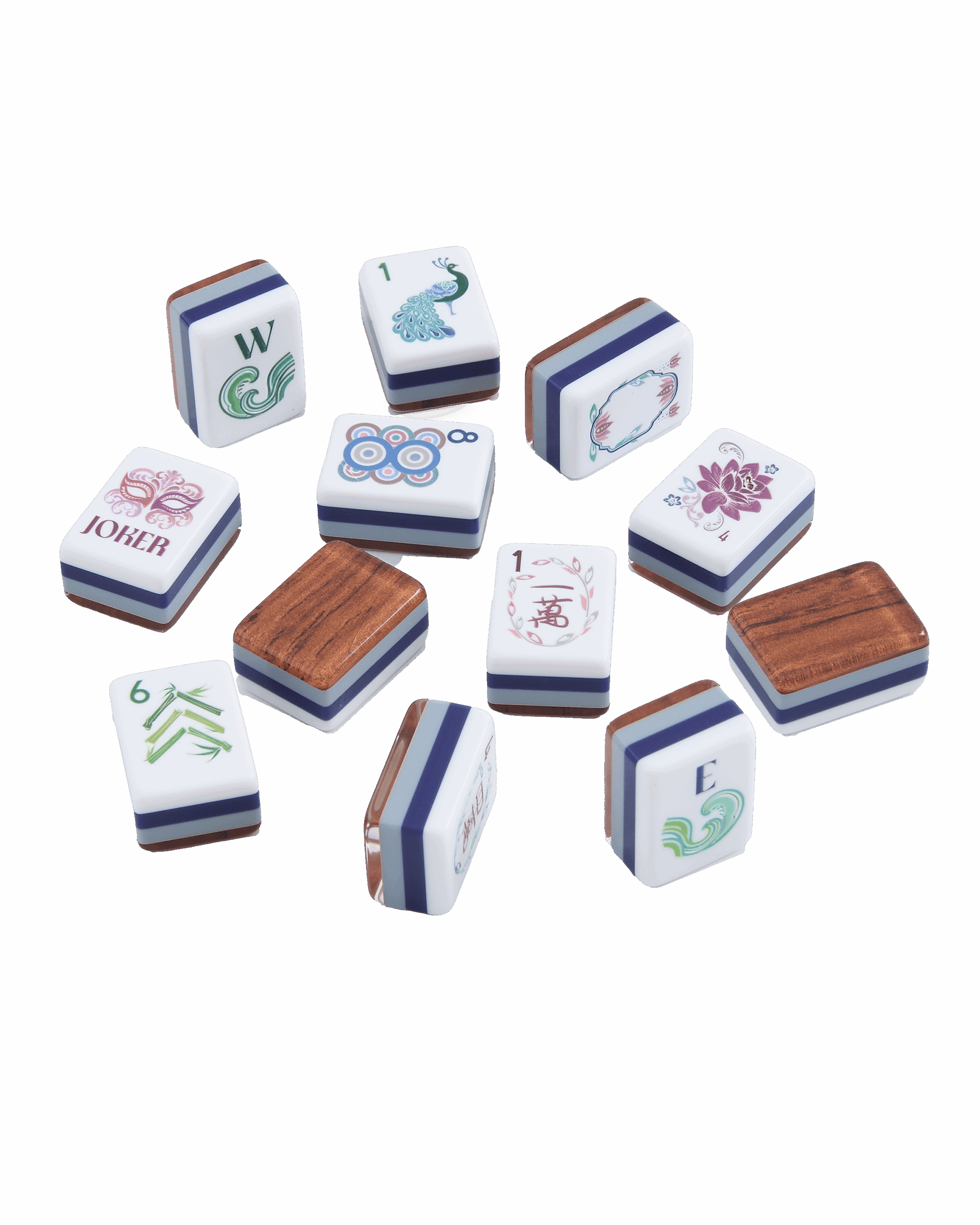 Woodgrain Botanical American Mahjong Set - 160 Acrylic Tiles, Mat, Storage Bag & Accessories 9 Woodgrain Botanical American Mahjong Set - 160 Acrylic Tiles, Mat, Storage Bag & Accessories - Image 9