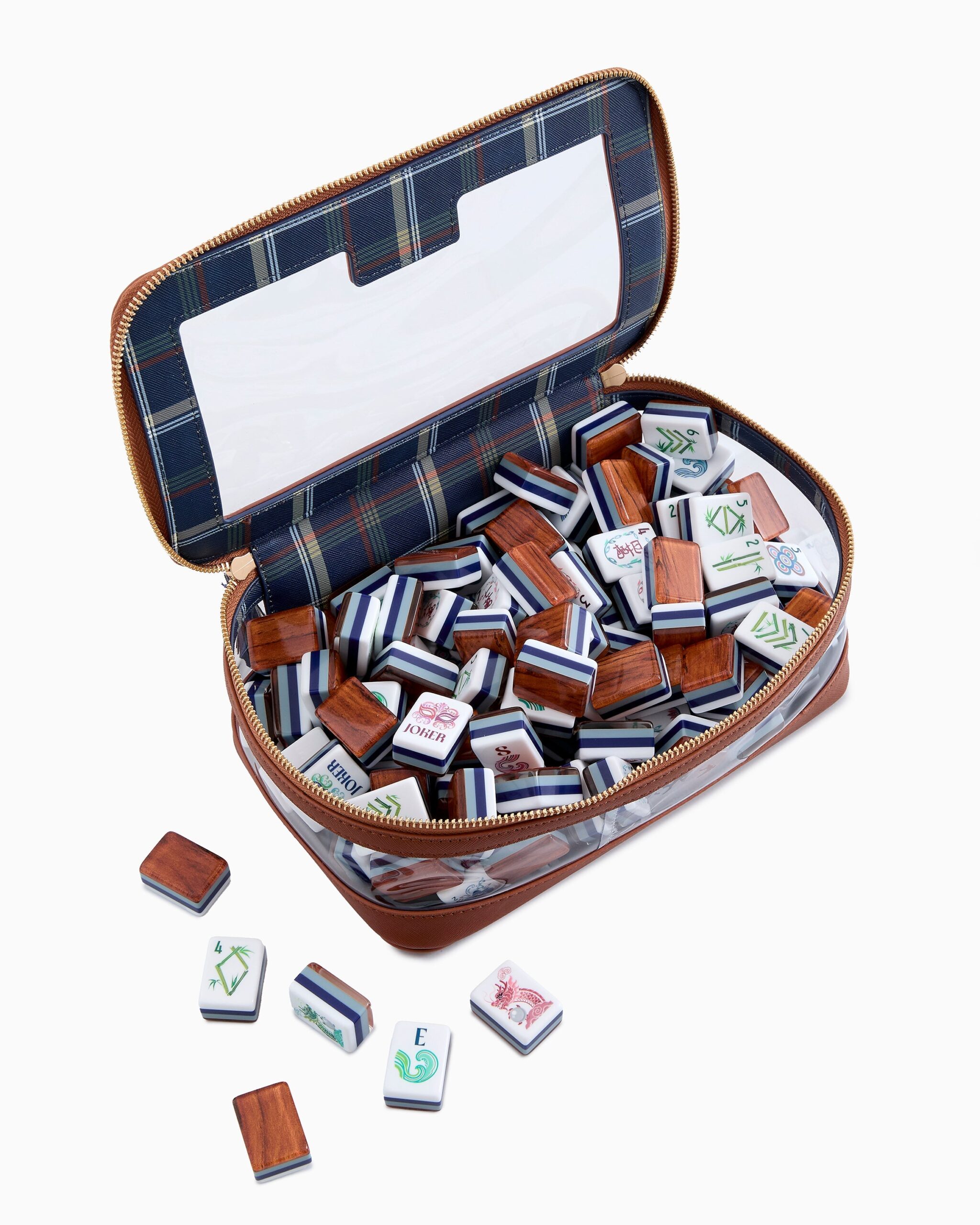 Woodgrain Botanical American Mahjong Set - 160 Acrylic Tiles, Mat, Storage Bag & Accessories 5 Woodgrain Botanical American Mahjong Set - 160 Acrylic Tiles, Mat, Storage Bag & Accessories - Image 5