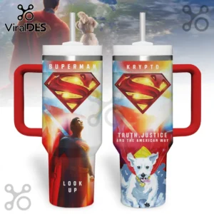 Superman and Krypto Truth Justice Handle Tumbler