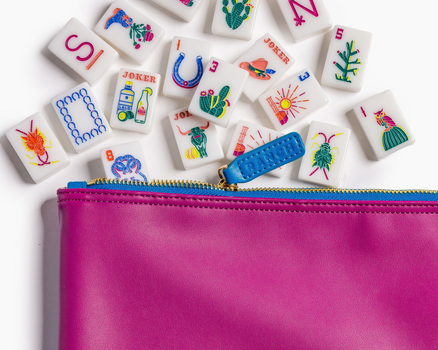 Western Ranch Landscape American Mahjong Set - 160 Acrylic Tiles, Mat, Storage Bag & Accessories 3 Western Ranch Landscape American Mahjong Set - 160 Acrylic Tiles, Mat, Storage Bag & Accessories - Image 3