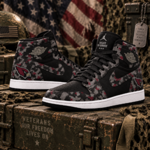 Arizona Cardinals 2026 Salute to Service Black Camo AJ1 High Top Shoes