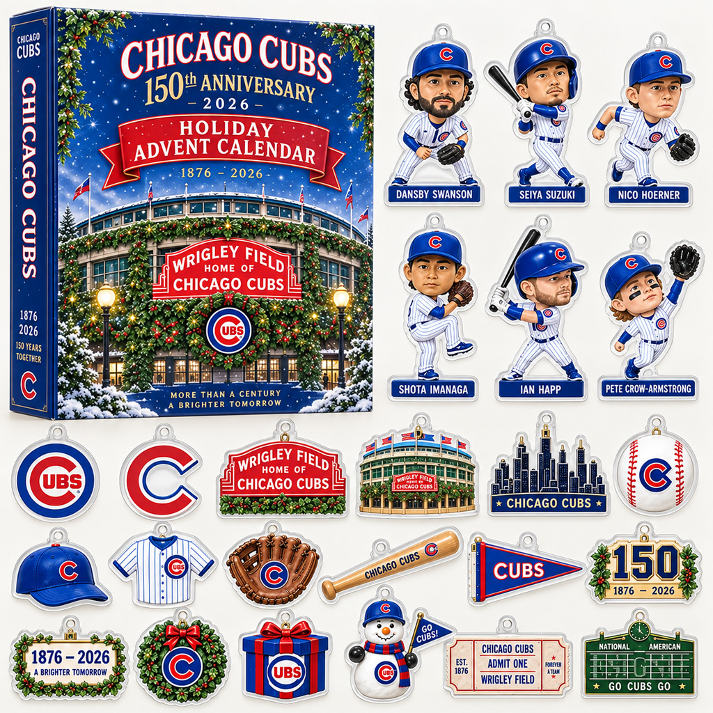 Chicago Cubs 150 Years Holiday Bobblehead Advent Calendar