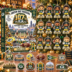 Custom Name Green Bay Packers 107th Anniversary Calendar For Football Fans