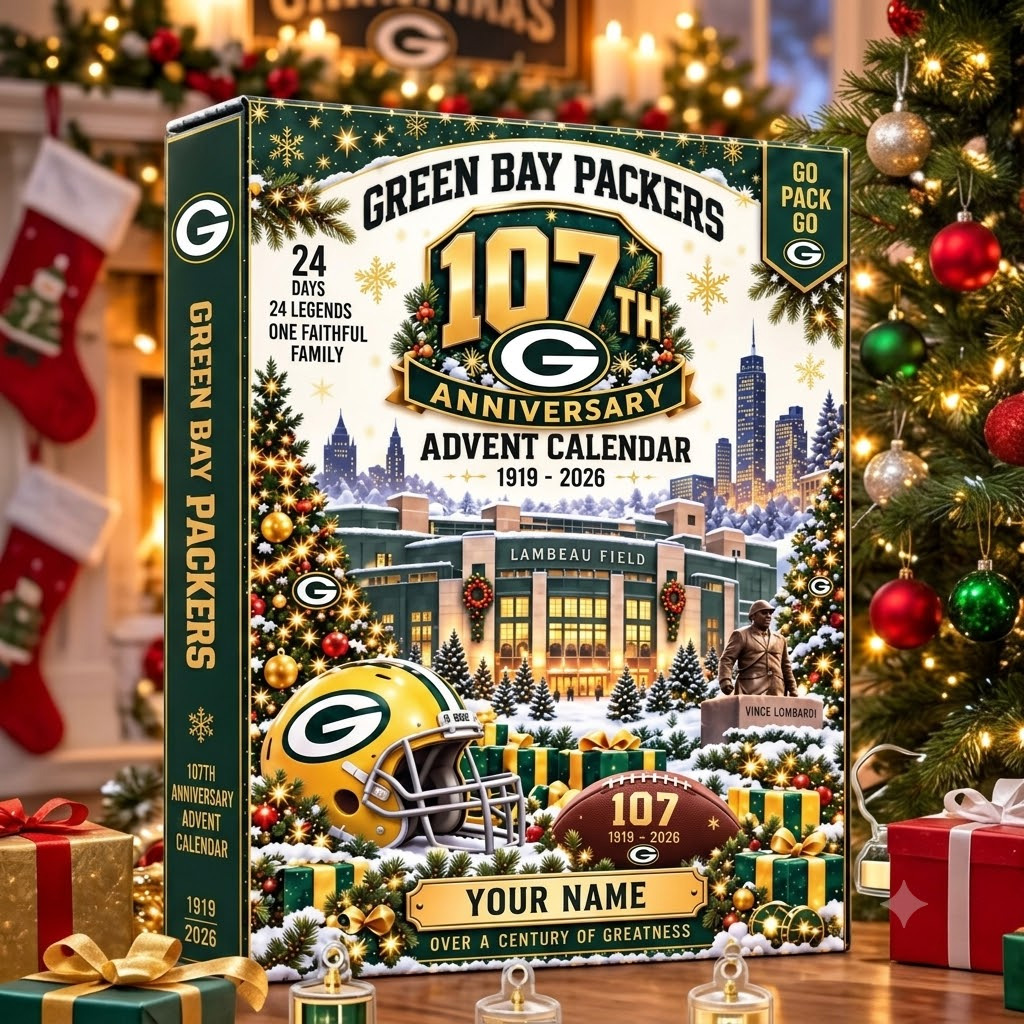 Custom Name Green Bay Packers 107th Anniversary Calendar For Football Fans