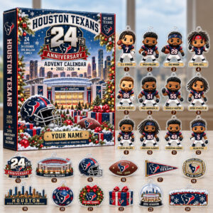 Custom Name Houston Texans 24th Anniversary Advent Calendar 2026 For Football Fans