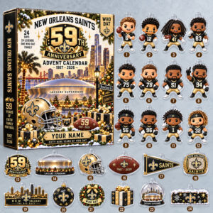 Custom Name New Orleans Saints 59th Anniversary Advent Calendar 2026 For Football Fans