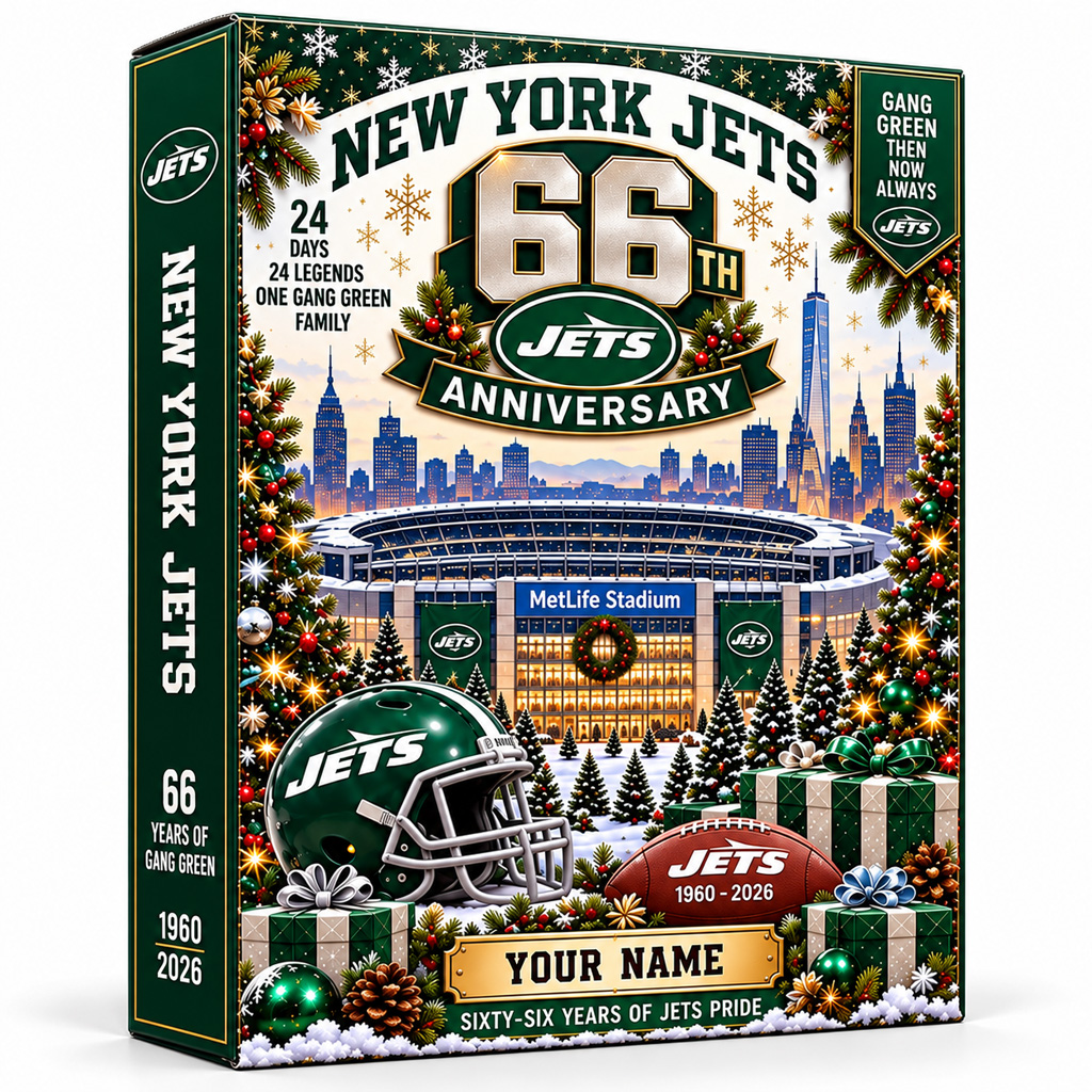 Custom Name New York Jets 66th Anniversary Calendar For Football Fans