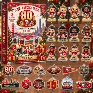 Custom Name San Francisco 49ers Christmas 2026 Anniversary Advent Calendar