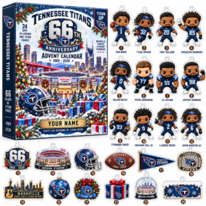 Custom Name Tennessee Titans 66th Anniversary 1960-2026 Advent Calendar 2026 For Football Fans