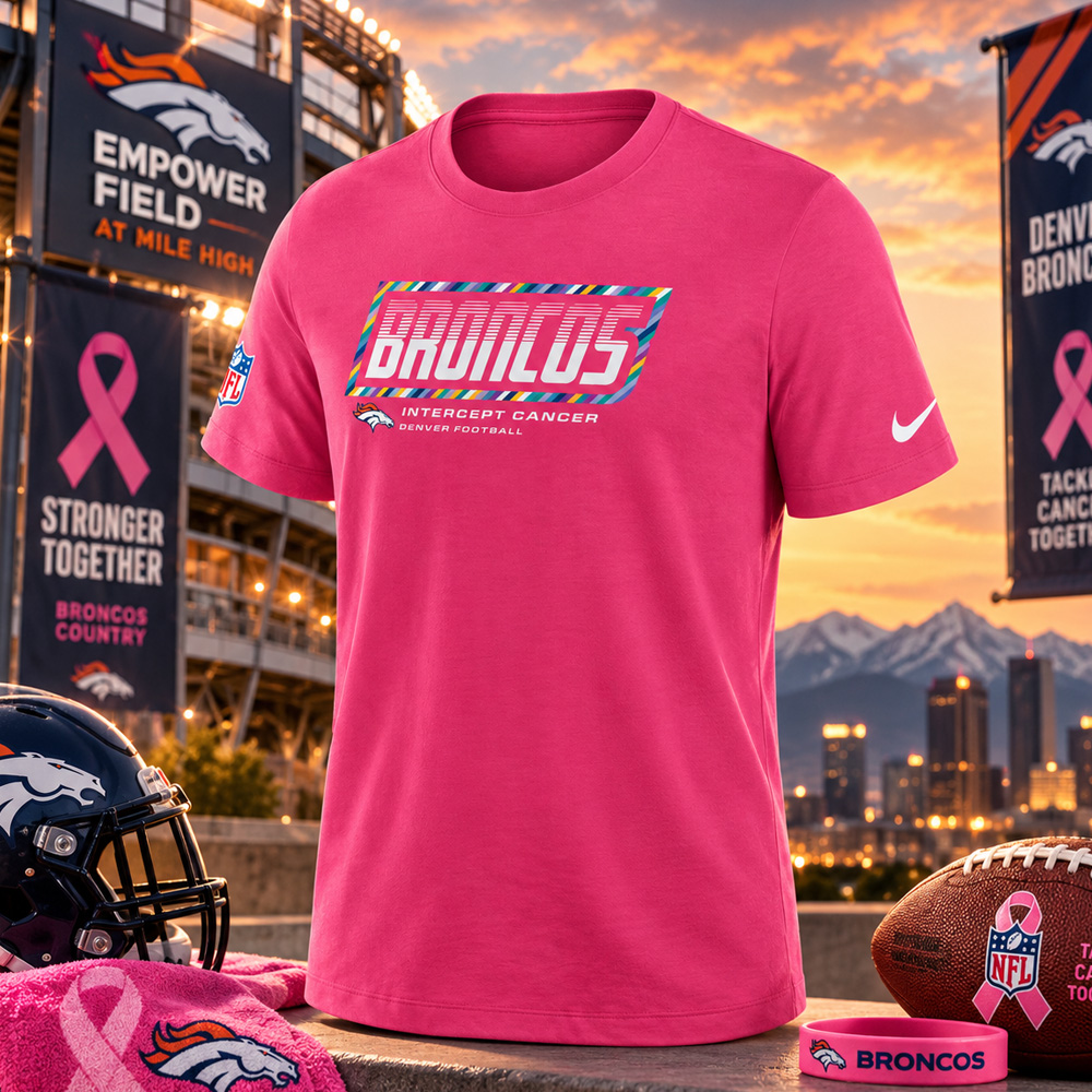 Denver Broncos 2026 Crucial Catch Graphic Pink Shirt for Football Fans 3 Denver Broncos 2026 Crucial Catch Graphic Pink Shirt for Football Fans - Image 3