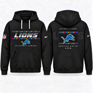 Detroit Lions 2026 Crucial Catch Graphic Hoodie Version 3 for Football Fans