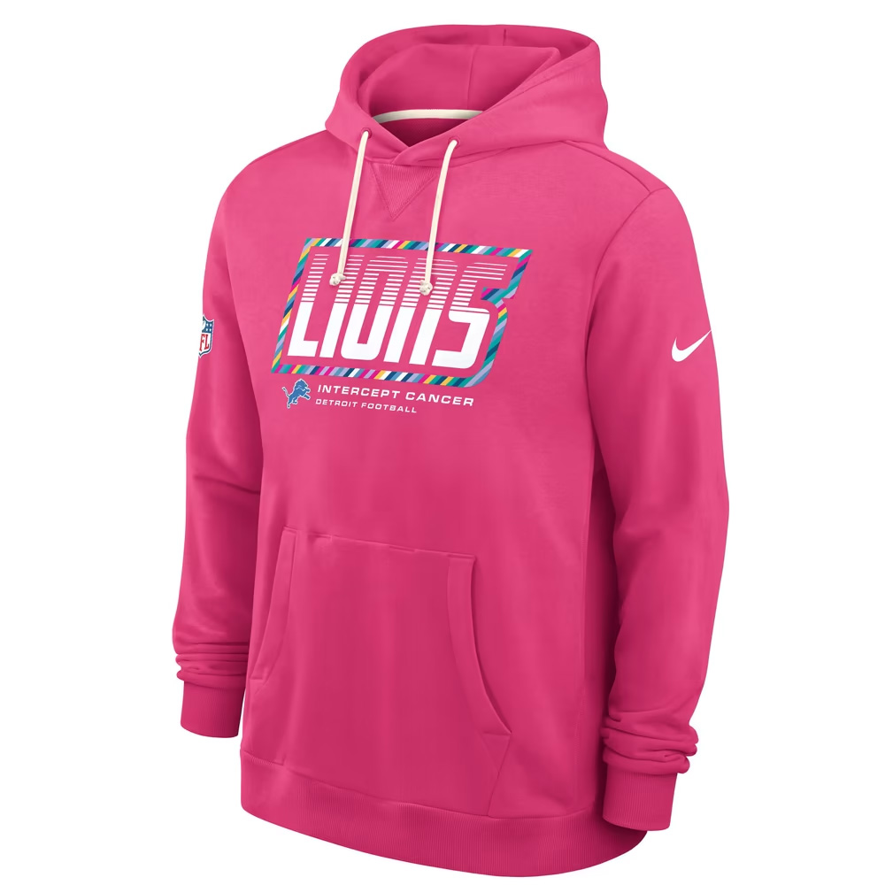 Detroit Lions 2026 Crucial Catch Graphic Pink Shirt for Football Fans 3 Detroit Lions 2026 Crucial Catch Graphic Pink Shirt for Football Fans - Image 3