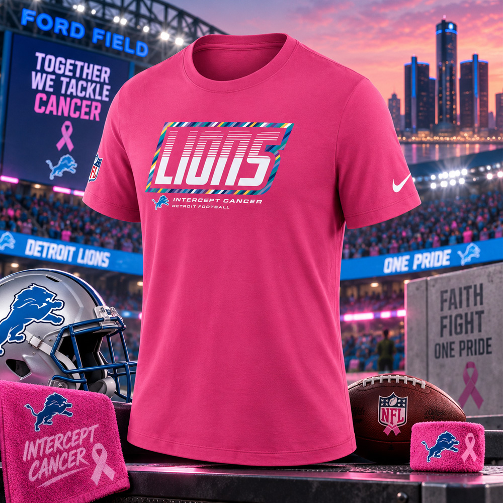 Detroit Lions 2026 Crucial Catch Graphic Pink Shirt for Football Fans 5 Detroit Lions 2026 Crucial Catch Graphic Pink Shirt for Football Fans - Image 5