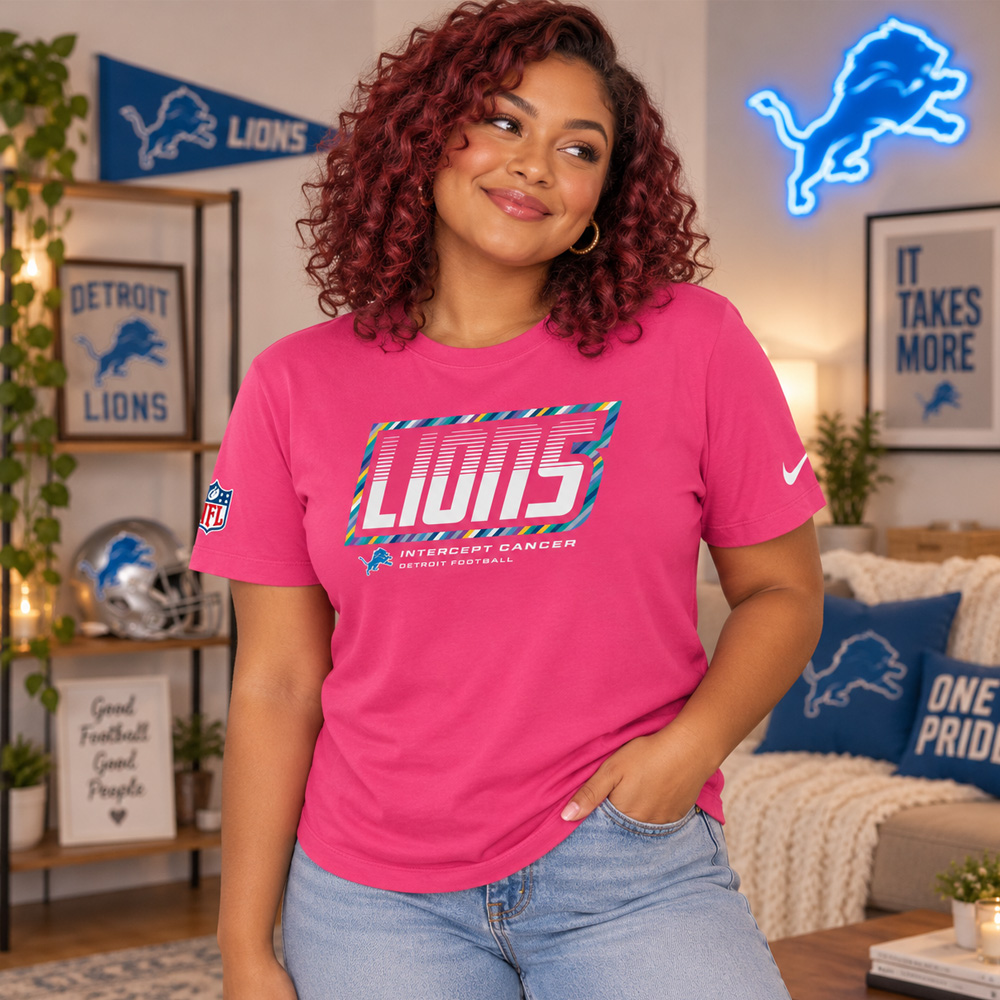 Detroit Lions 2026 Crucial Catch Graphic Pink Shirt for Football Fans 6 Detroit Lions 2026 Crucial Catch Graphic Pink Shirt for Football Fans - Image 6