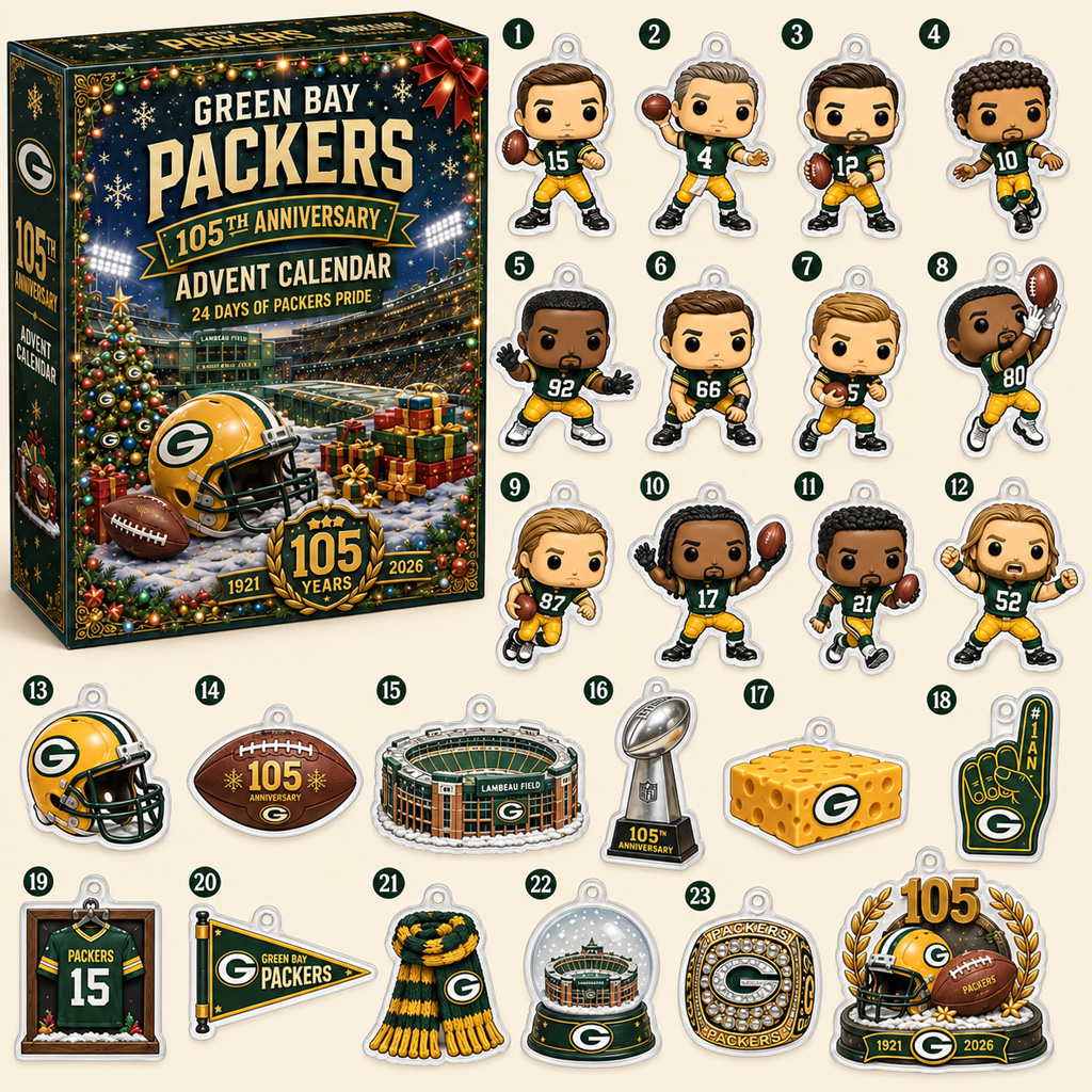 Green Bay Packers 105th Anniversary Christmas 2026 Advent Calendar For Football Fans 1 Green Bay Packers 105th Anniversary Christmas 2026 Advent Calendar For Football Fans