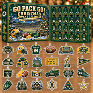 Green Bay Packers Go Pack Go Christmas Advent Calendar 2026 For Football Fans