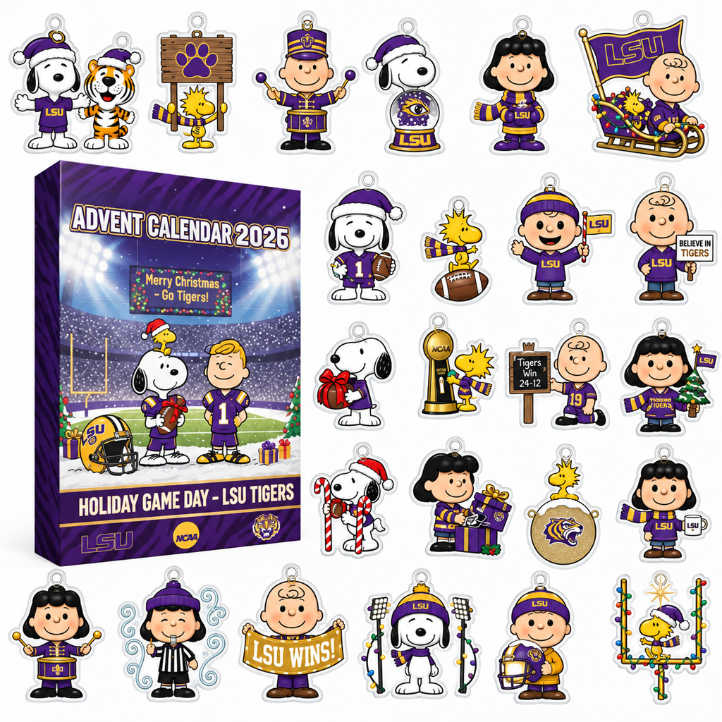 LSU Tigers Peanuts Gang 2026 Advent Calendar 1 LSU Tigers Peanuts Gang 2026 Advent Calendar