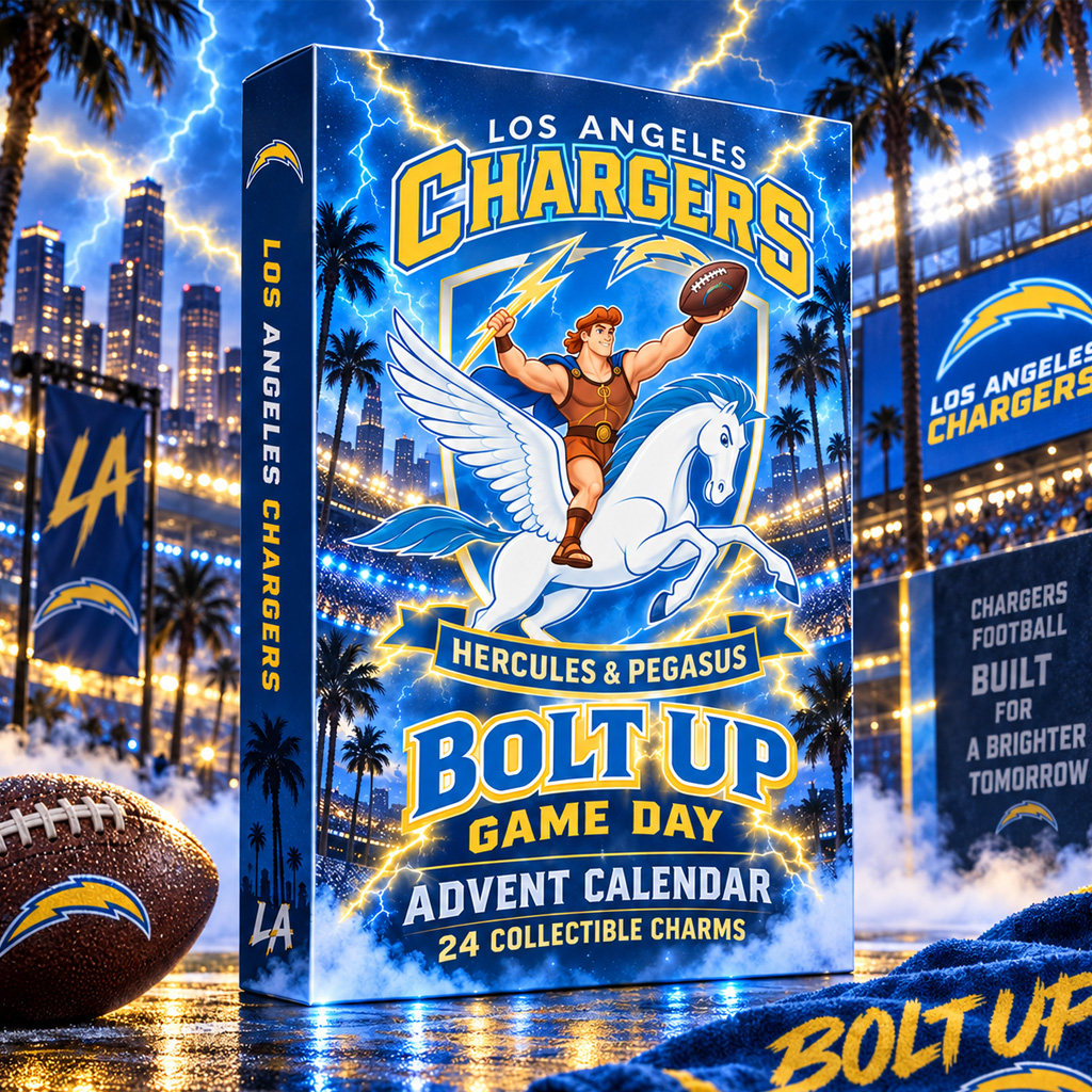 Los Angeles Chargers x Hercules And Pegasus Game Day Advent Calendar 2026 For Football Fans 1 Los Angeles Chargers x Hercules And Pegasus Game Day Advent Calendar 2026 For Football Fans