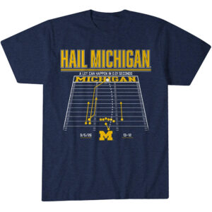 Michigan Wolverines Football Hail Michigan Graphic Shirt for College Football Fans