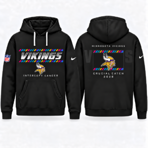 Minnesota Vikings 2026 Crucial Catch Graphic Hoodie Version 3 for Football Fans