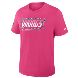 Minnesota Vikings 2026 Crucial Catch Graphic Pink Shirt for Football Fans